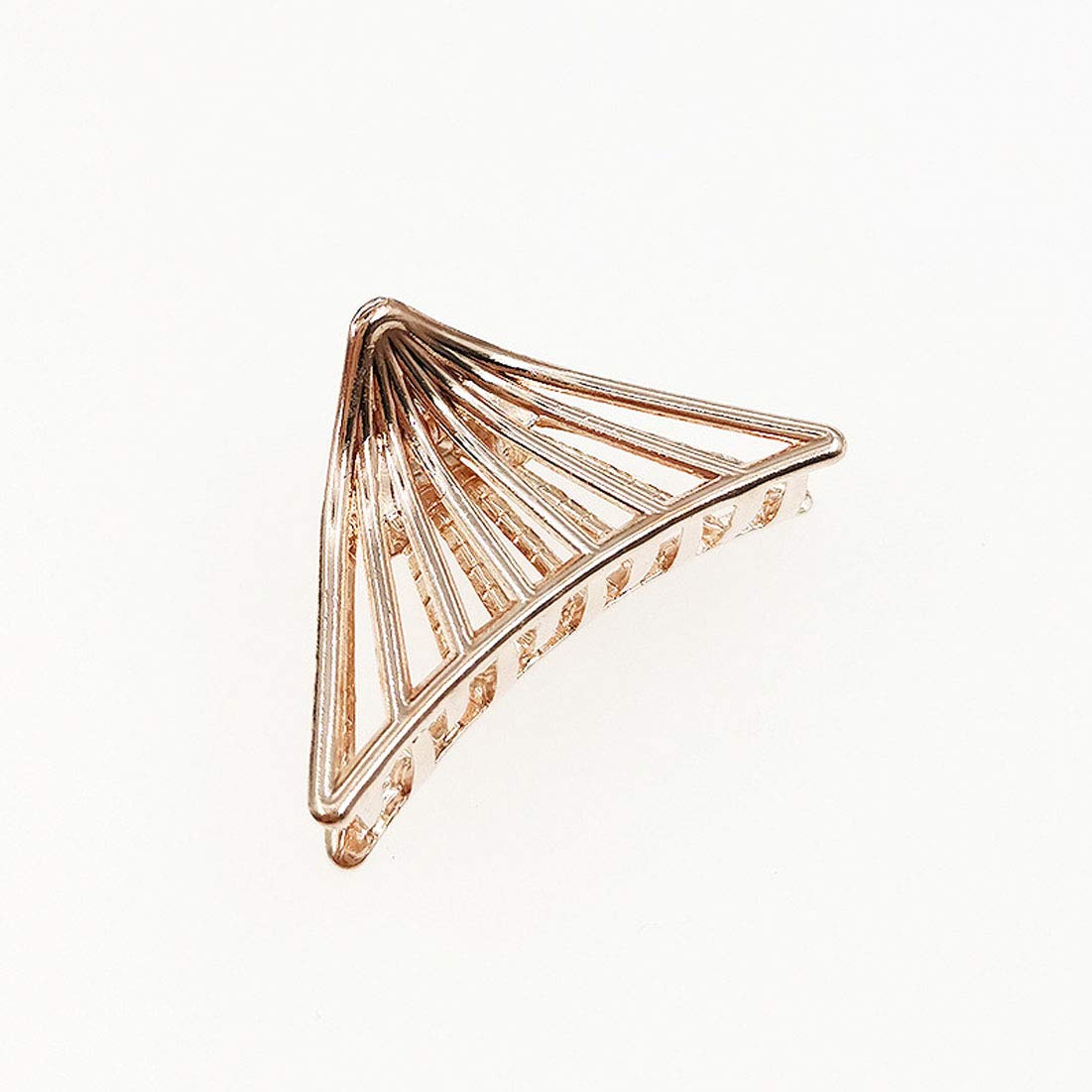 4 Pack Women's Triangle Metal Hair Clips - Hollow Jaw Clamps for Ponytails, Buns & Updos - Gold & Silver Hair Claws for Women & Girls (Great for Work, Gym, Weddings & Everyday Styling)