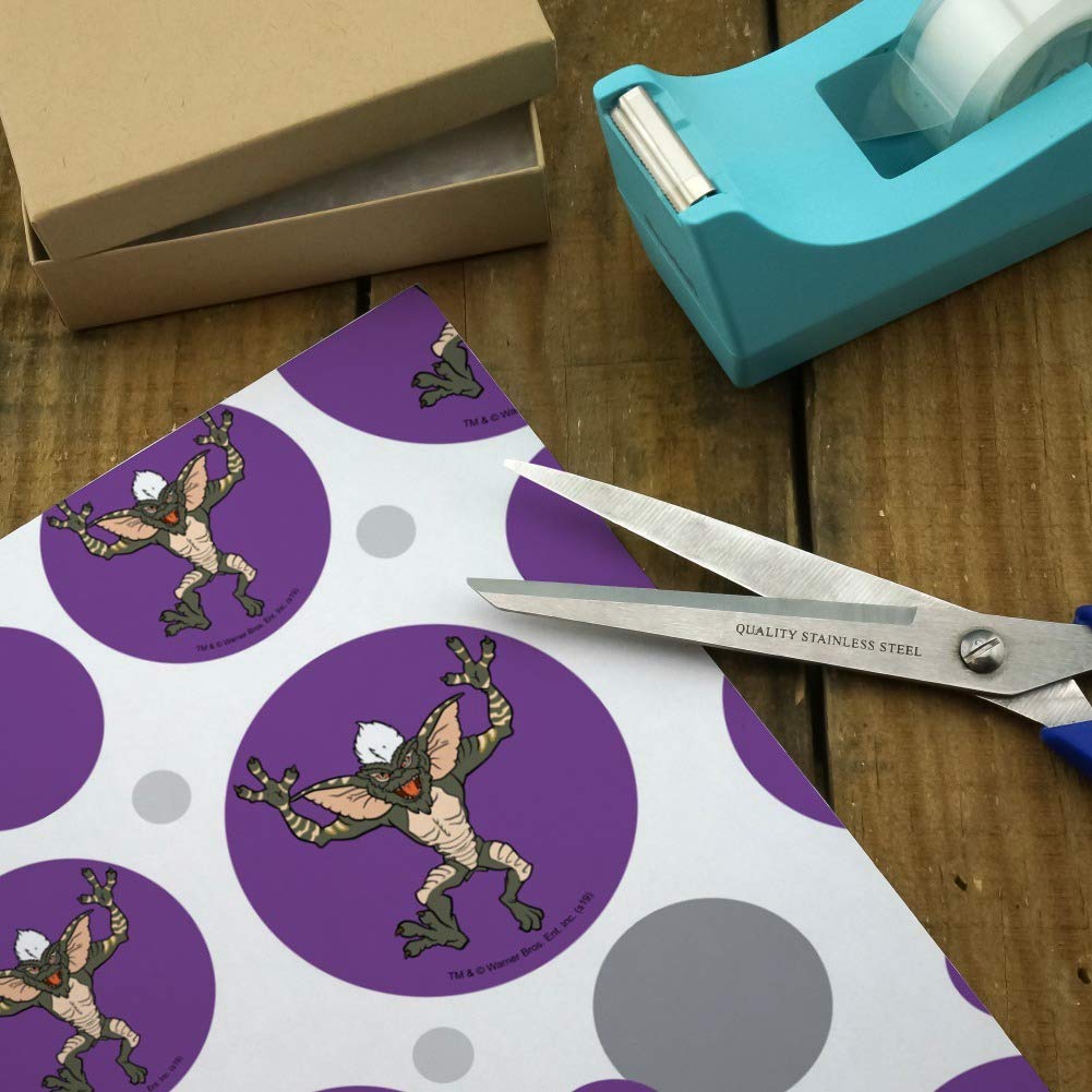 Gremlins Stripe Gift Wrap Wrapping Paper Roll - Festive Holiday & Birthday Present Wrapping - Christmas, Halloween, Party Decorations