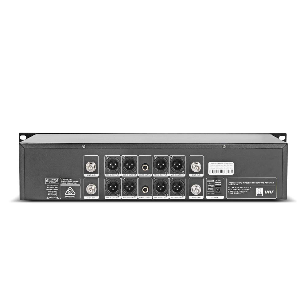 WENWEN 8-Channel UHF Wireless Microphone System - 4 Handheld Mics, 4 Headsets, 4 Lavalier Bodypacks & 4 Lapel Mics for Karaoke, Church, Conference, Wedding & Party | Professional Audio Equipment for Singing, Public Speaking & Events