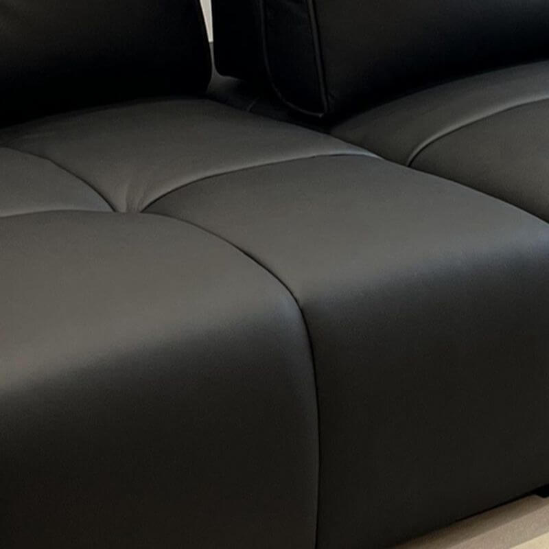 Minimalist Solid Color Ink Upholstered 3-Seater Sofa Couch - Modern Living Room Furniture for Small Spaces & Apartments