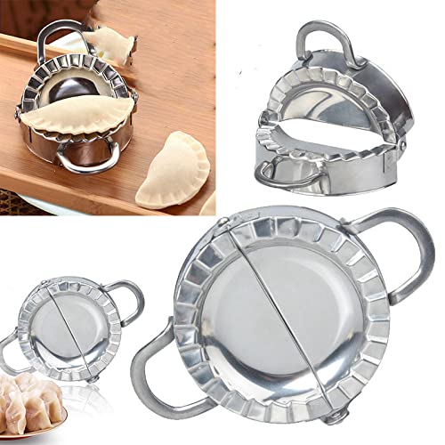 Premium Stainless Steel Dumpling Maker & Pastry Tool - Fast Dumpling Wrapper & Dough Cutter for Homemade Dumplings, Ravioli, Pie - Effortless Kitchen Accessory for Asian Cooking, Italian Pasta & Family Meal Prep