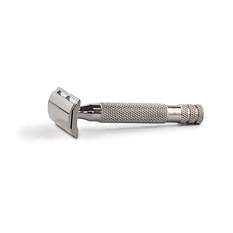 RazoRock GameChanger 0.84 Safety Bar Double Edge Razor - Premium Stainless Steel Men's Shaving Razor for Smooth & Close Shave - Perfect for Wet Shaving & Grooming Routine