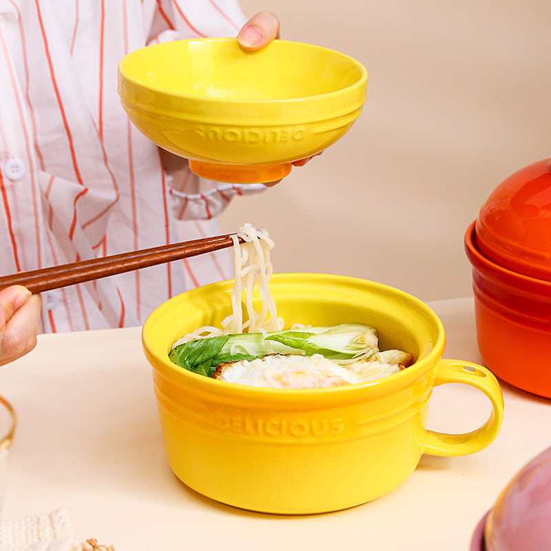 **Kalours Noodle Bowl Set with Lid & Soup Spoon – 50% Off Clearance Sale – Perfect for Ramen, Pho, and Asian Soups at Home**