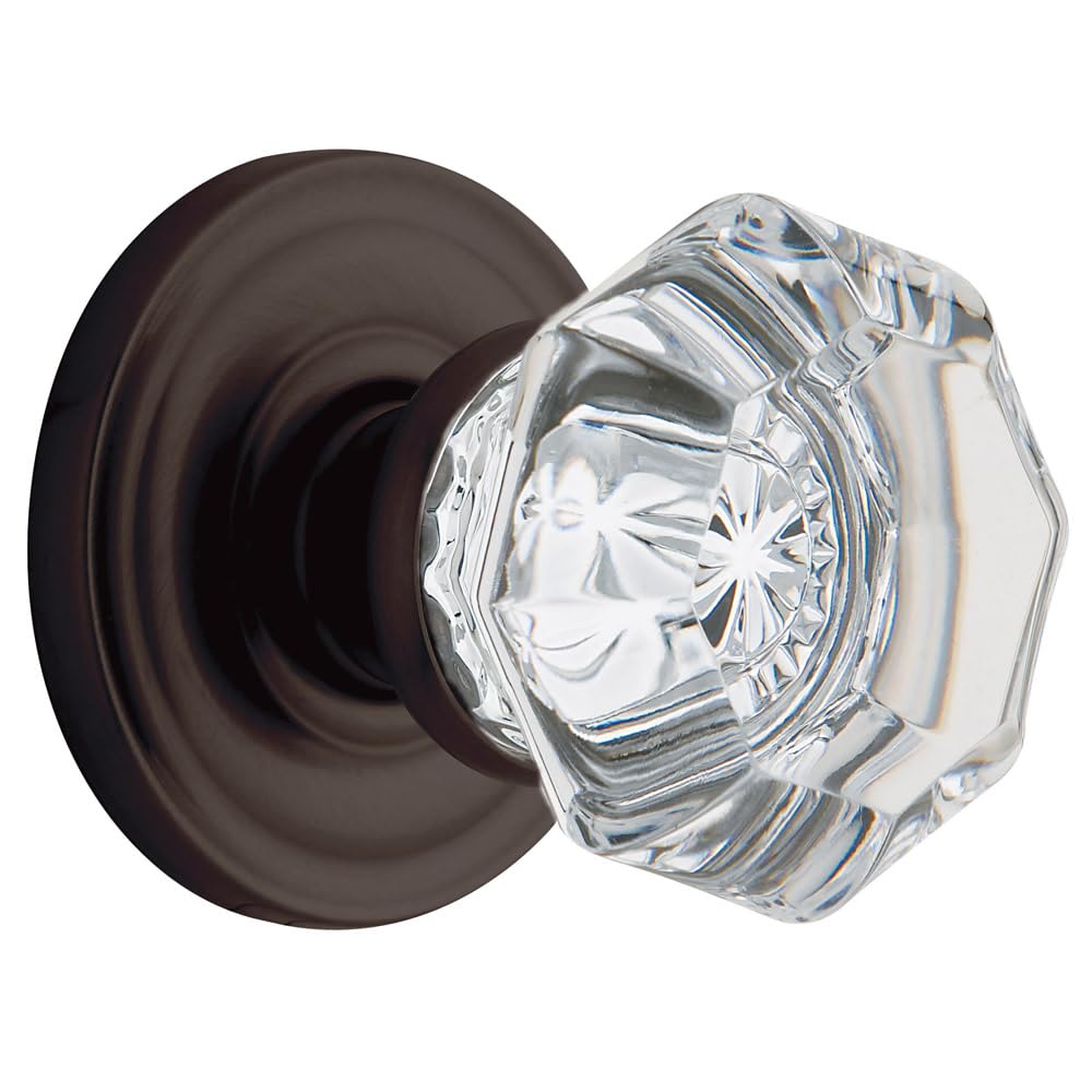 Baldwin 5080112MR Venetian Bronze Fillmore Estate Door Knobs Pair - No Rosettes - Premium Interior Door Hardware for Bedroom, Bathroom & Closet Doors
