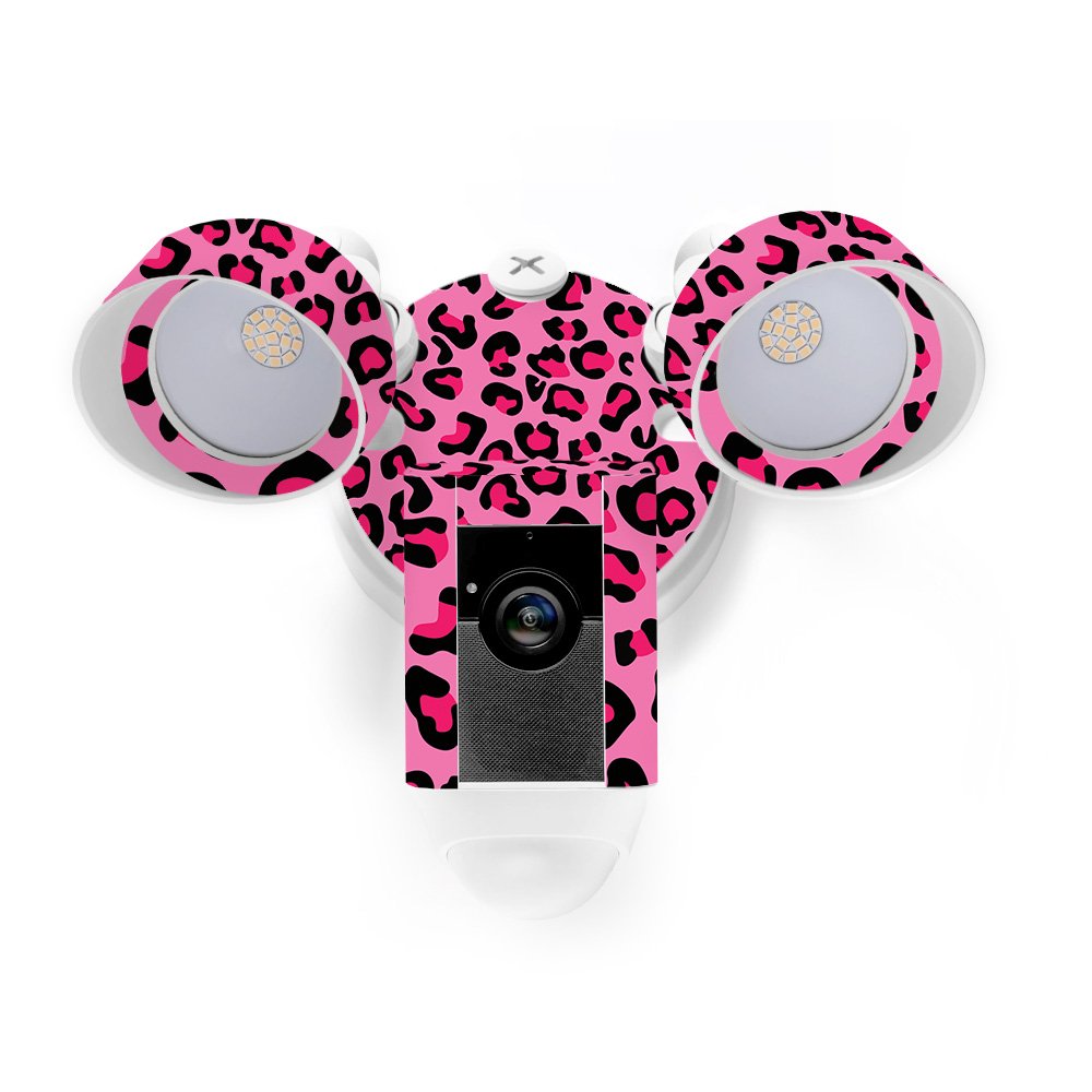 MightySkins Vinyl Decal Wrap Cover Compatible with Ring Floodlight Cam - Pink Leopard Design | Protective & Durable Skin | Easy to Apply & Remove | Made in USA | Perfect for Home Security Camera Customization & Outdoor Decor
