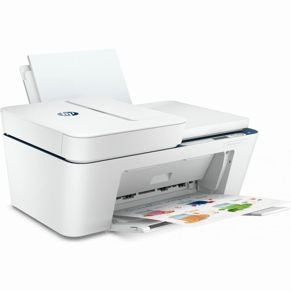 HP DeskJet Plus 4130 All-in-One Wireless Printer - Print, Scan, Copy, Fax | A4 Paper Size | Automatic Document Feeder | WiFi & USB Connectivity | 6 Months Instant Ink Included | White | Perfect for Home Office & Small Business Use