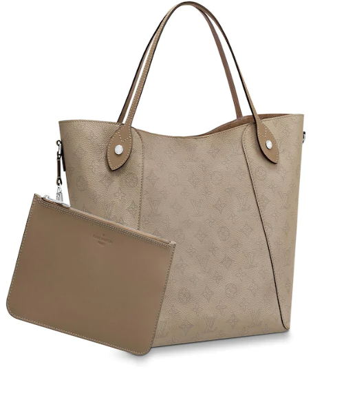 Authentic Louis Vuitton Hina MM Mahina Leather Handbag in Galet - Elegant Crossbody Tote for Women, Perfect for Work, Travel & Everyday Luxury