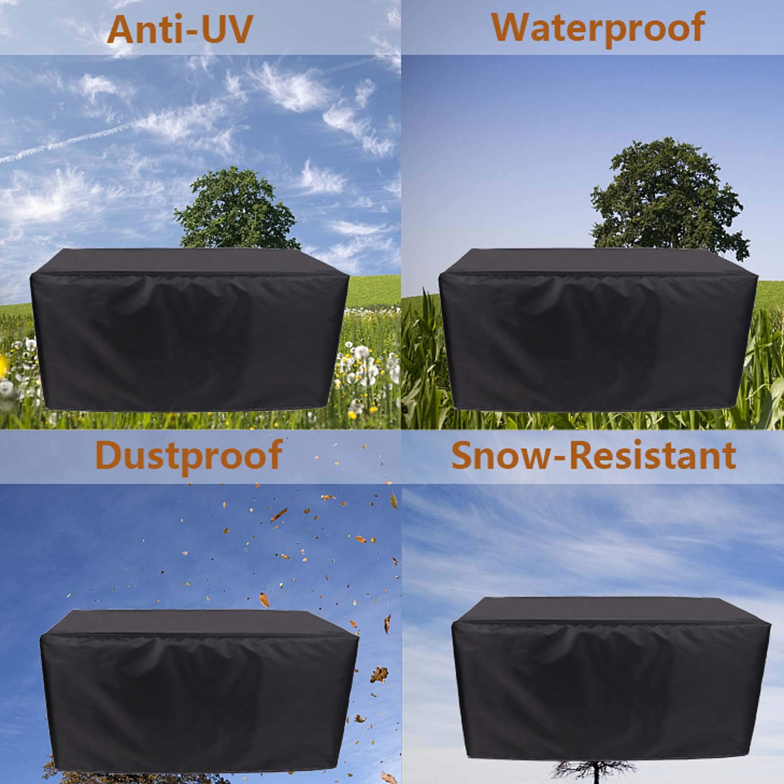 Heavy Duty 420D Oxford Polyester Outdoor Furniture Cover 118x98x35 Inches - Waterproof, UV Resistant, Tear-Resistant Patio Table Cover for Garden, Deck, Backyard - Perfect for All Weather Protection