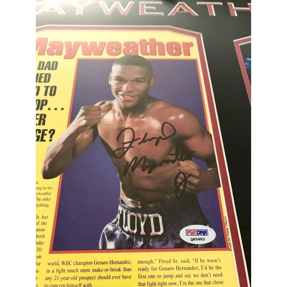 Floyd Mayweather Signed 8x10 Photo with COA & PSA/DNA Authentication - Framed Boxing Memorabilia for Collectors, Man Cave, Sports Bar Decor