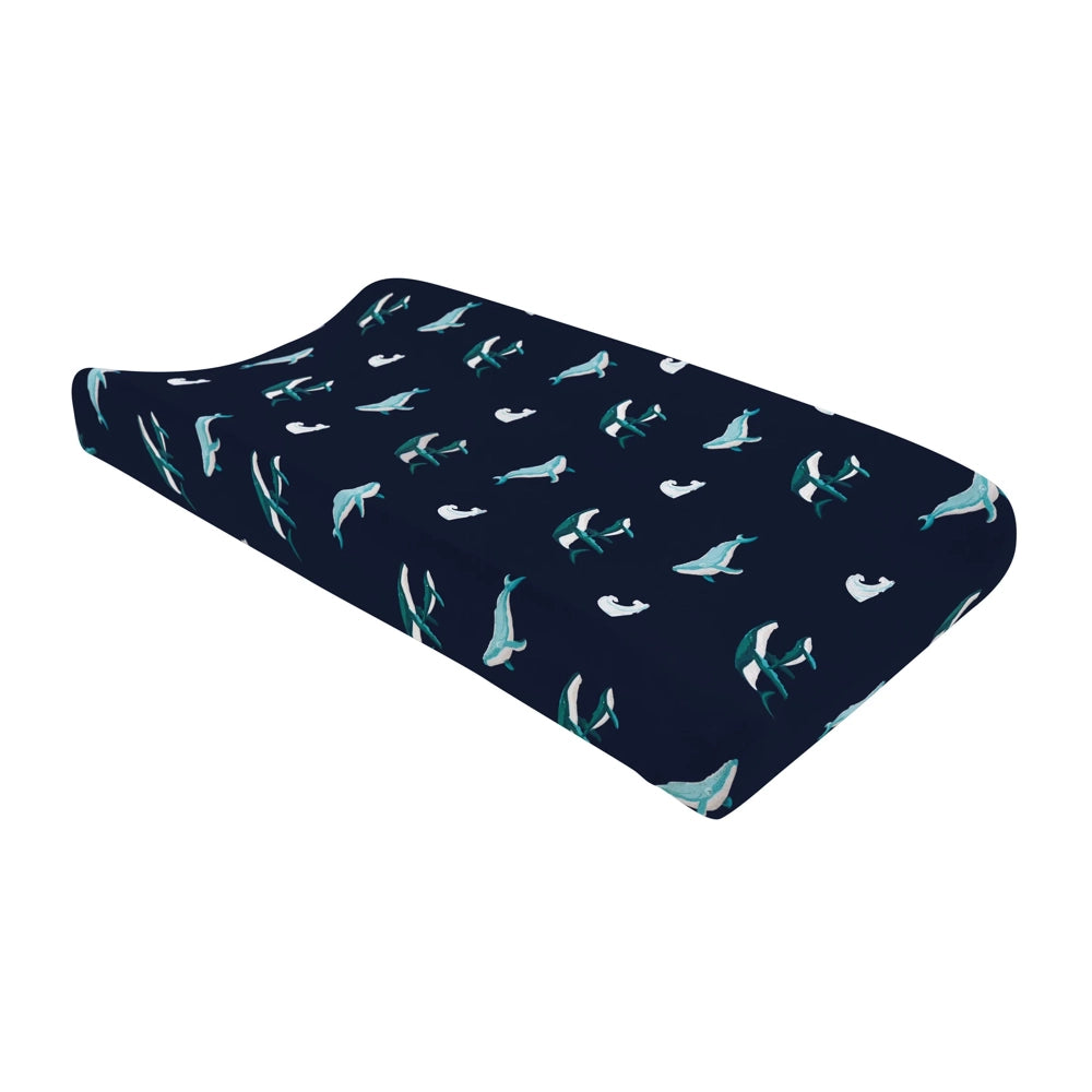 Kyte Baby Waterproof Changing Pad Cover - Soft & Breathable Humpback Whale Design for Nursery, Diaper Changing Station & Travel