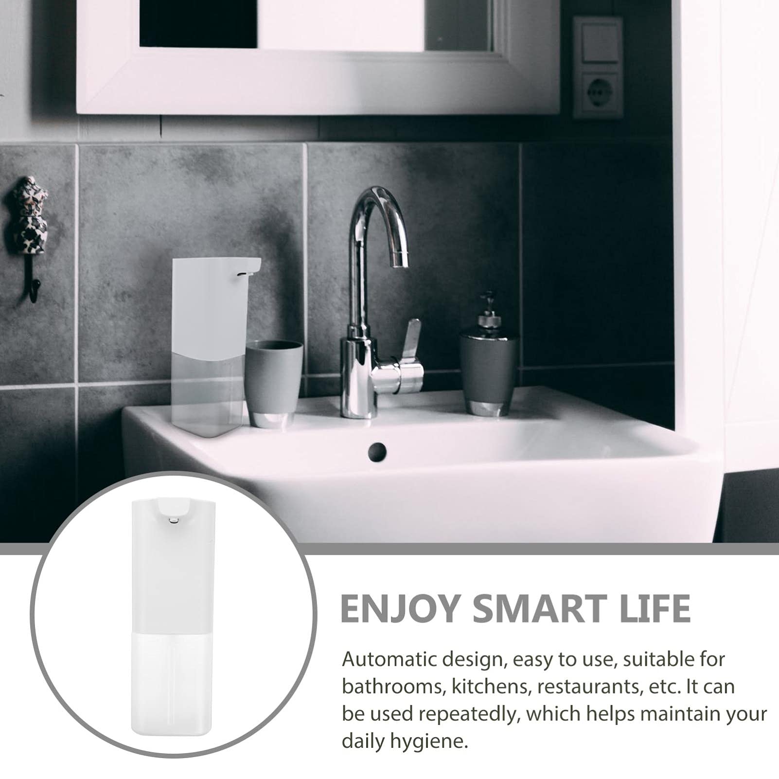 Automatic USB Soap Dispenser - Touchless Hand Soap Dispenser for Bathroom, Kitchen & Restroom - 500ml Refillable Soap Bottle - Ideal for Home, Office & Public Spaces