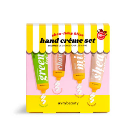 Avry Beauty Shea Holiday Bliss Hand Cream Set - 4pc Moisturizing Hand Care Gift for Dry Skin - Perfect for Winter, Travel & Gifting
