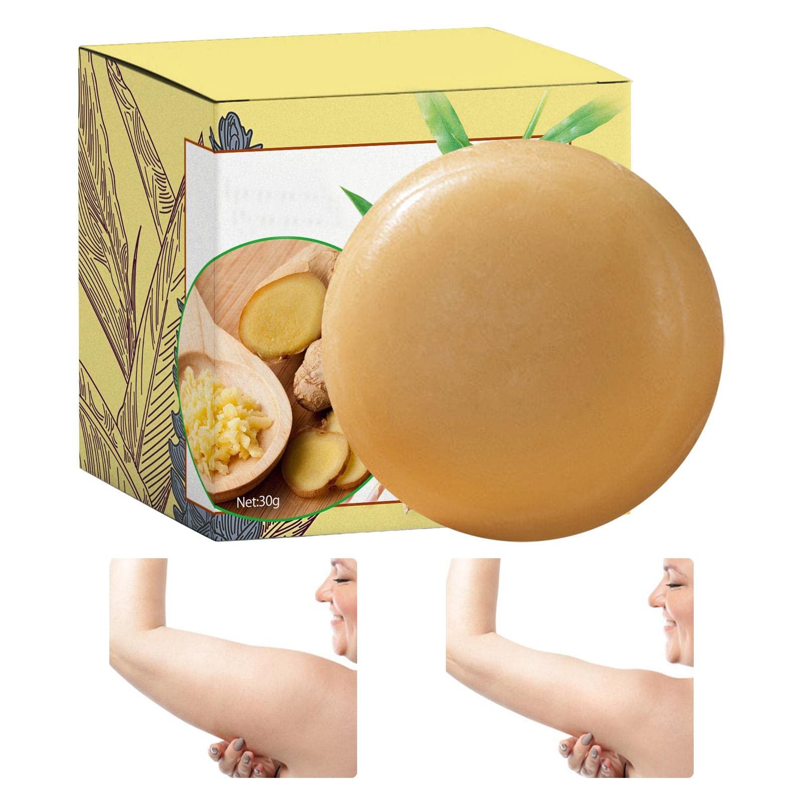 Natural Ginger Lymphatic Drainage Soap Bar - Moisturizing & Refreshing Skin Rejuvenation | Detoxifying Body Wash for Relaxation, Spa & Self-Care Routine - Perfect for Post-Workout Recovery & Stress Relief