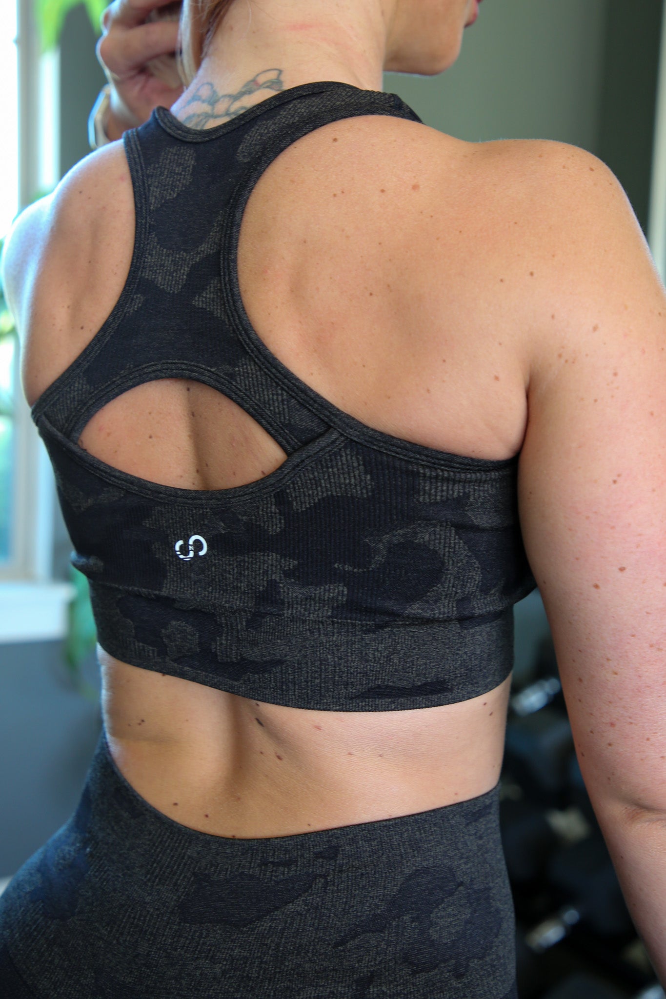 Seamless Bra Black Camo - Wireless Comfort Bra for Yoga, Workout & Everyday Wear
