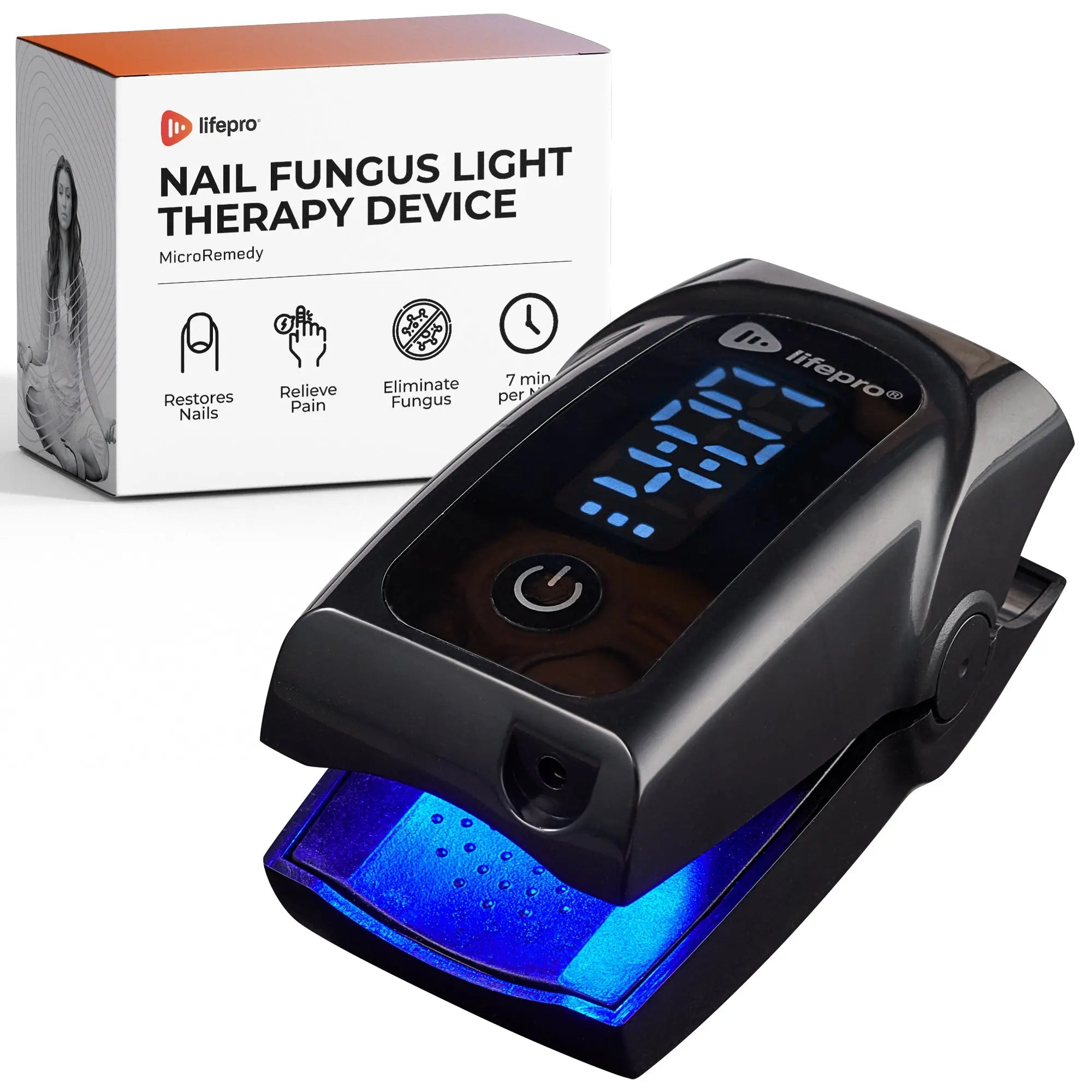 MicroRemedy™ Nail Fungus Light Therapy Device - Effective Toenail Fungus Treatment with LED Technology for Home Use - Perfect for Athletes, Seniors and Active Lifestyles