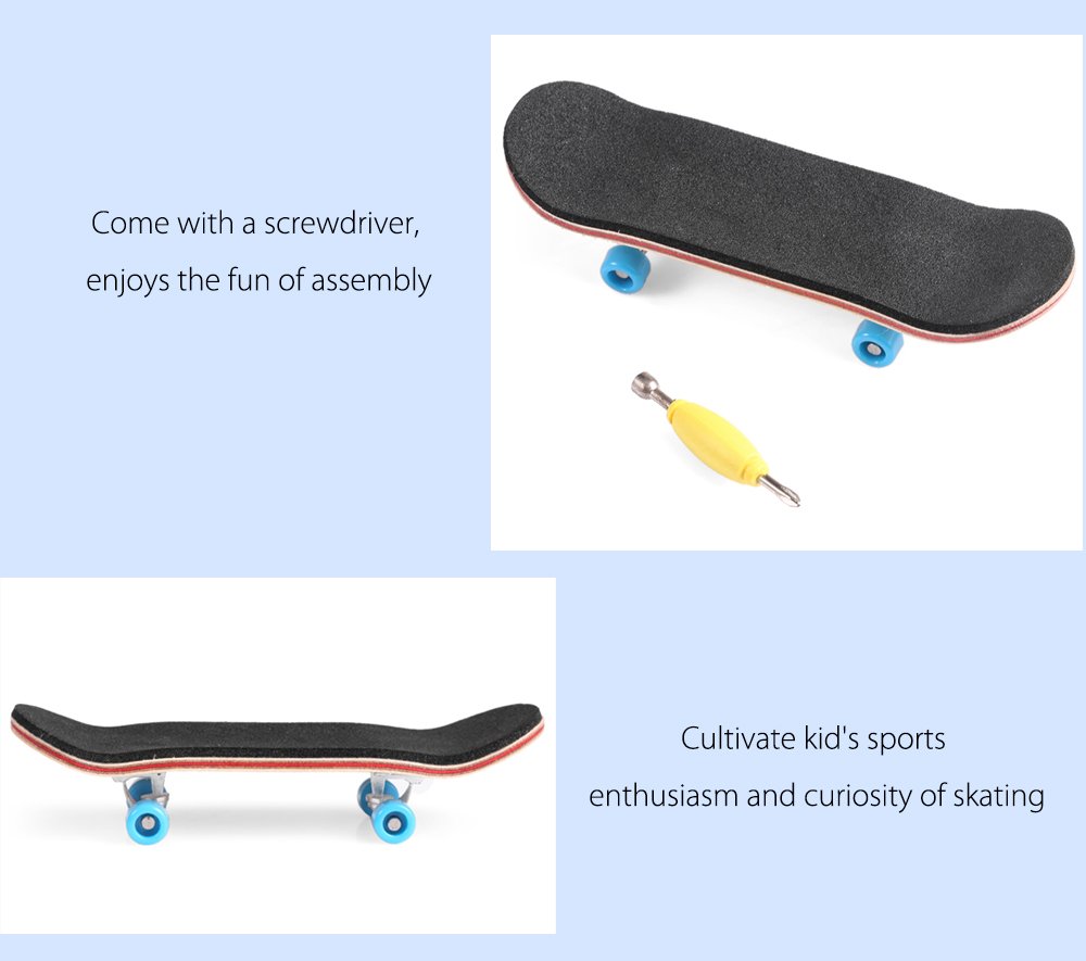 Mini Finger Skateboard - Wooden Fingerboard with Ball Bearings for Ultimate Sport Training & Tricks (Light Brown, 1 Pack) - Perfect for Office Stress Relief, Desk Toys & Skateboarding Practice