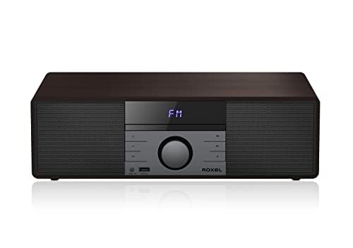 ROXEL RCD 400 All-in-One Compact CD Player Hi-Fi System with DAB/DAB+ Radio, CD/MP3/USB Playback, Wireless Streaming, FM/Digital Radio, White LED Display & Stylish Wooden Design - Perfect for Home Entertainment, Office Music & Vintage Audio Lovers