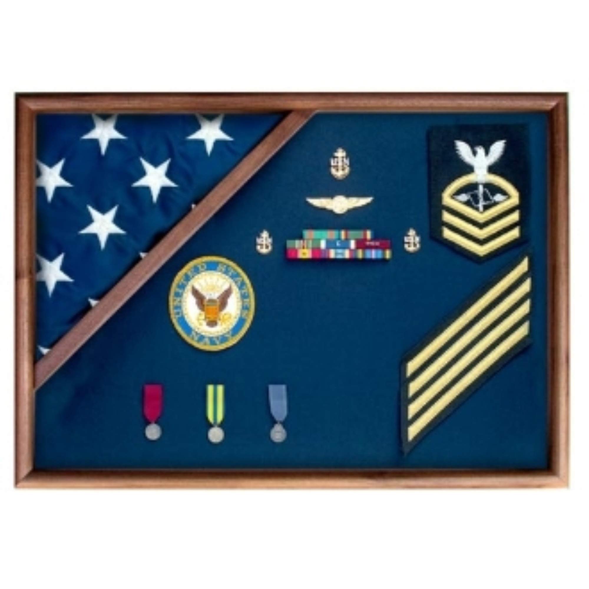 Premium Wooden Flag Display Case - American Made for Military, Memorial & Patriotic Decor - Perfect for Shadow Boxes, Home & Office Display