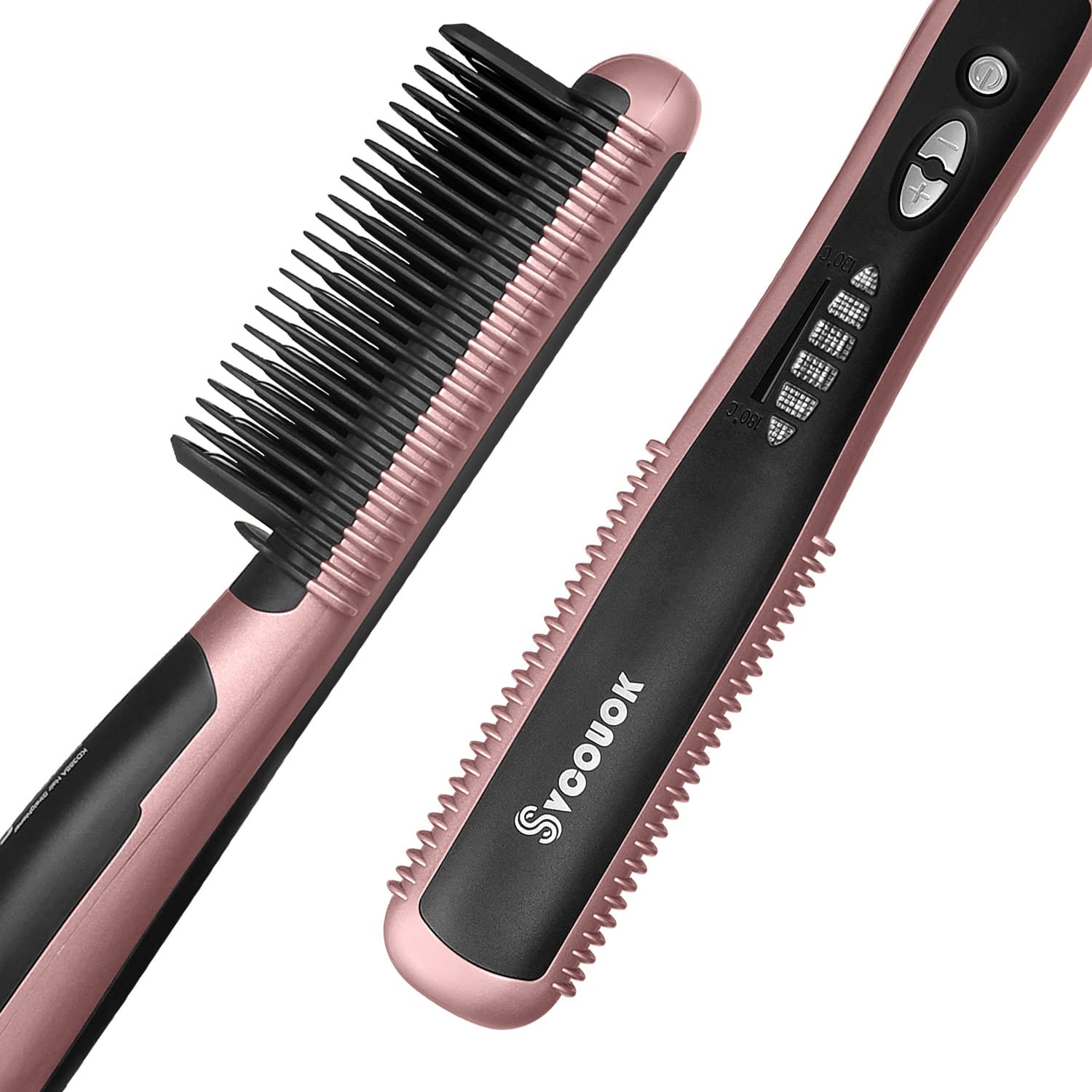 Ceramic Hair Straightening Brush for Women - 6 Temperature Settings, Anti-Scald Hot Brush with Auto Shut Off | Salon-Quality Styling at Home | Perfect for Smoothing, Straightening & Adding Shine to All Hair Types