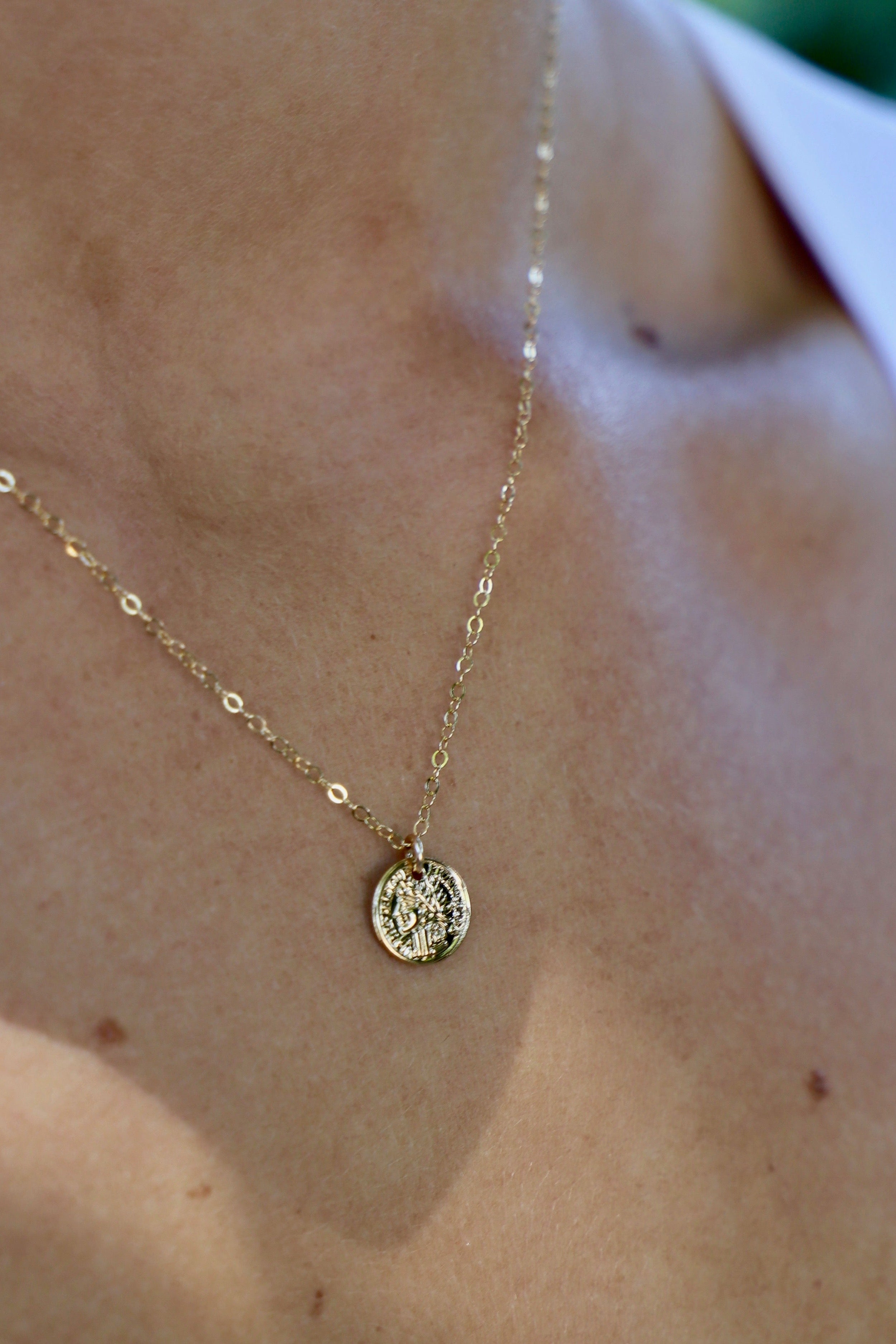 Petite Coin Necklace - Dainty Gold or Silver Minimalist Pendant for Women - Perfect for Layering, Everyday Wear & Gift Giving