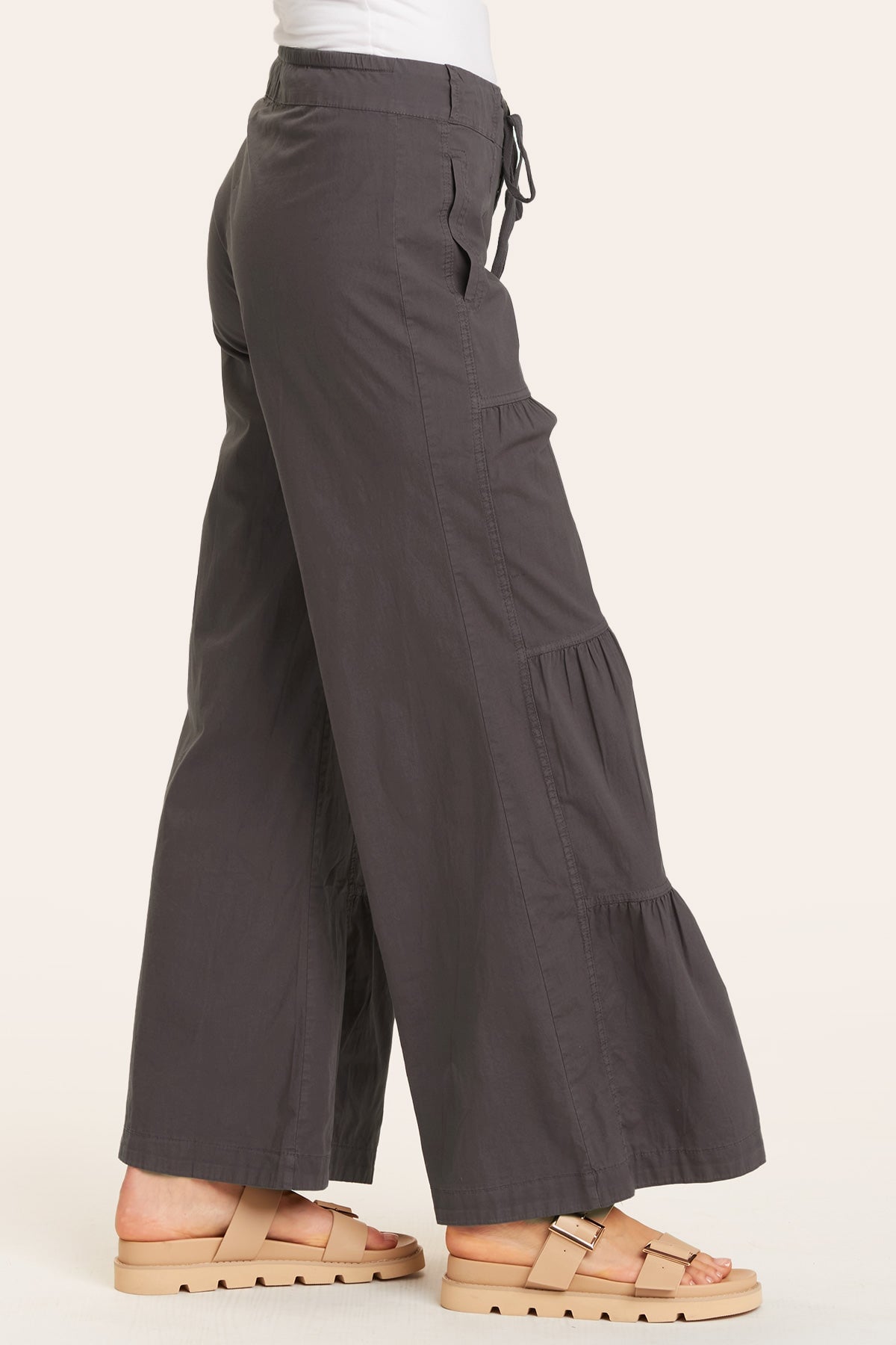 High Waisted Terraced Wide Leg Pants for Women - Trendy Loose Fit Palazzo Trousers for Casual, Office & Vacation Wear