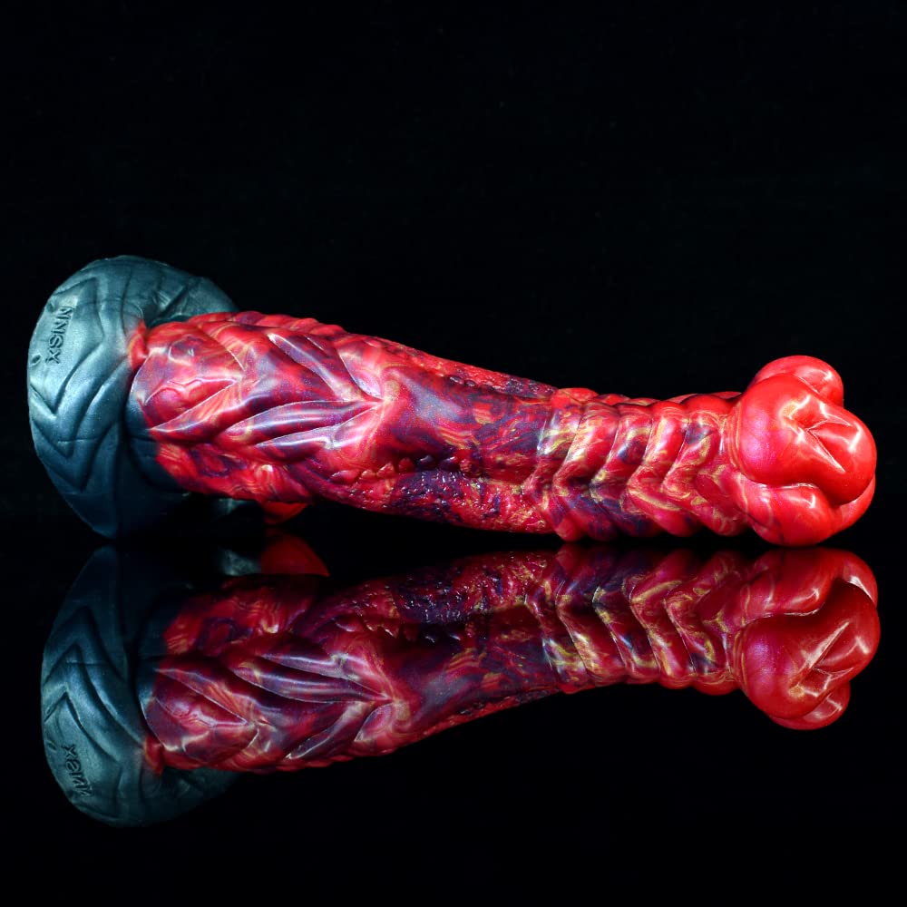 BeHorny Liquid Silicone Alien/Fido Dildo Sex Toy with Strong Suction Cup - Realistic Adult Toy for Solo Play, Couples & BDSM Fantasy (Black)
