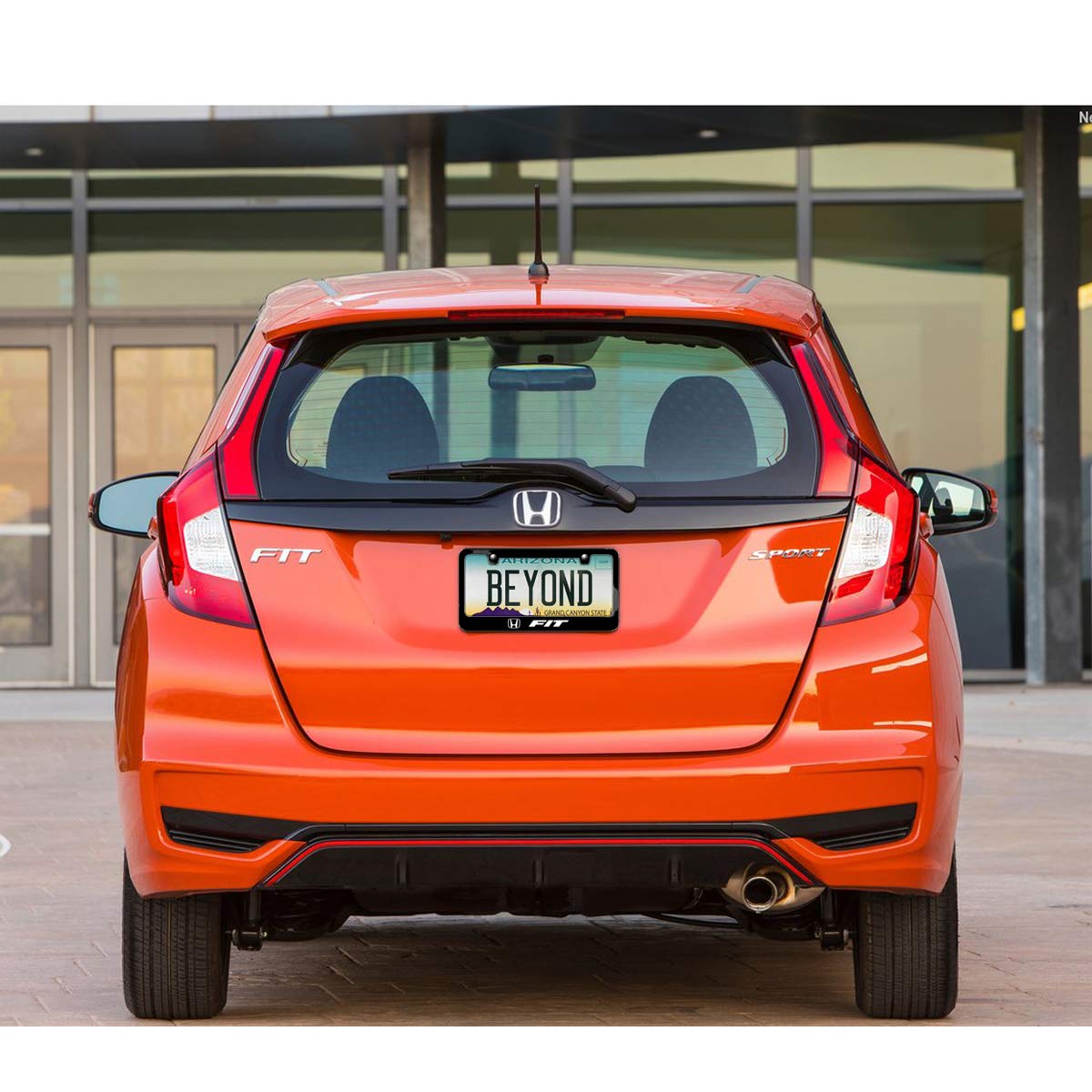 Black Metal License Plate Frame for Honda Fit - Durable & Stylish Car Accessory for Customization & Protection