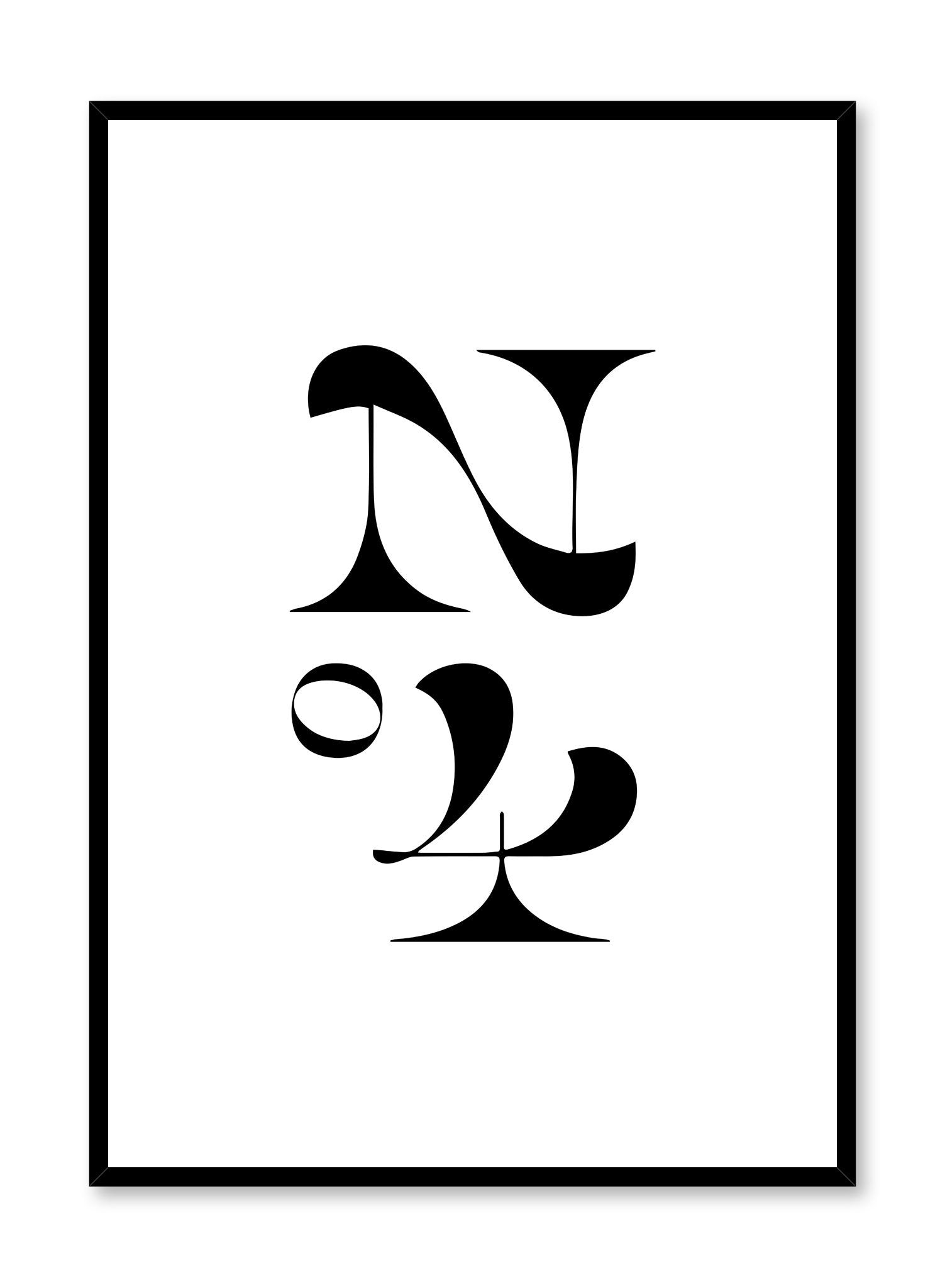 Numero Quatre Wall Art Poster - Vintage French Number Four Print for Home & Office Decor - Perfect for Living Room, Bedroom, or Gift