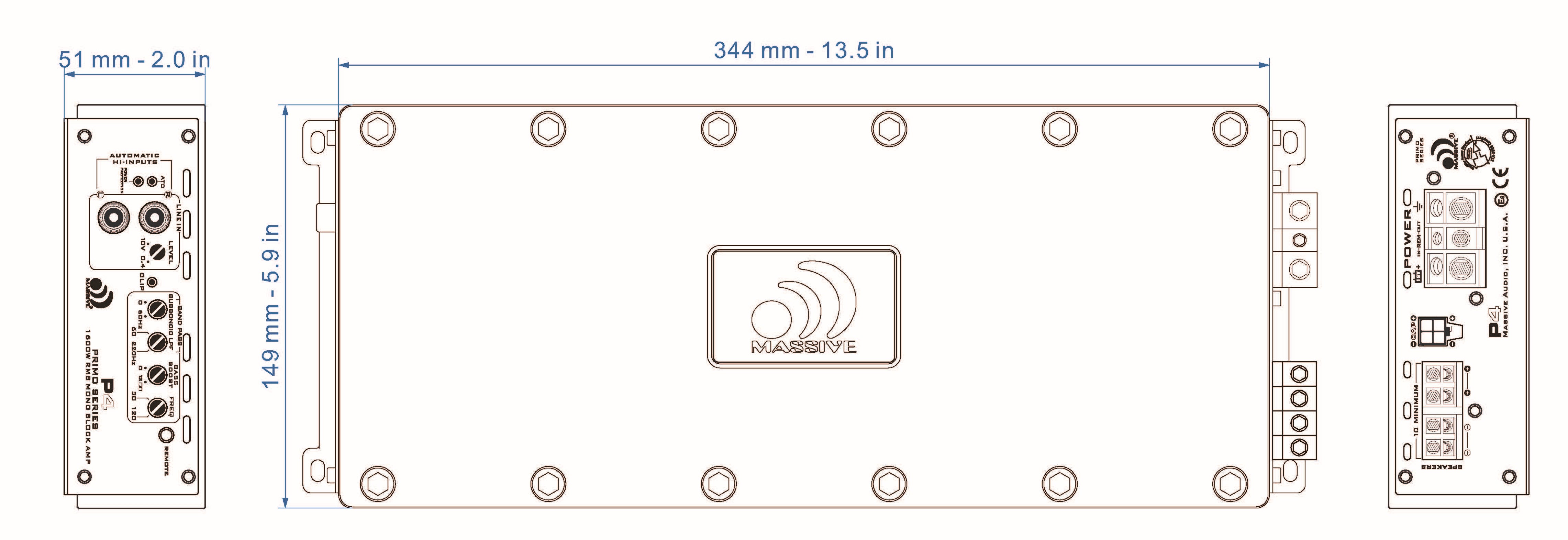 P4 1600W RMS Mono Block Amplifier - 1 Ohm Stable, High Power Car Audio Amp for Subwoofers & Bass Boost - Perfect for Car Audio Systems & Competitions