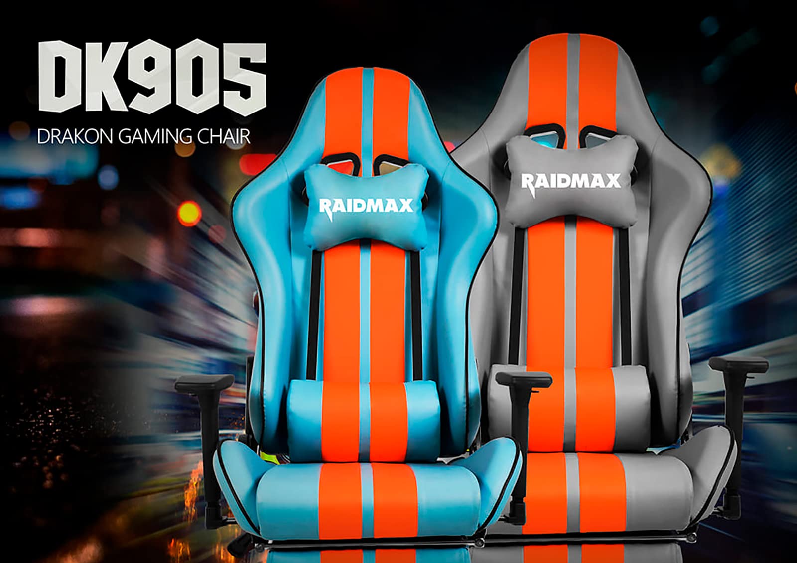 Raidmax Superior DK905 Racing Style Ergonomic Gaming Chair - Adjustable 3D Armrests, Headrest & Lumbar Support, Tilt Mechanism, Reclining Back with Certified Gas Lift - Perfect for PC Gaming, Esports & Home Office Setup