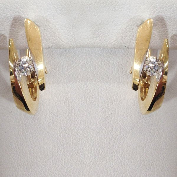 14K Yellow Gold Diamond Stud Earrings for Women - Elegant & Timeless Jewelry Gift for Weddings, Anniversaries & Special Occasions