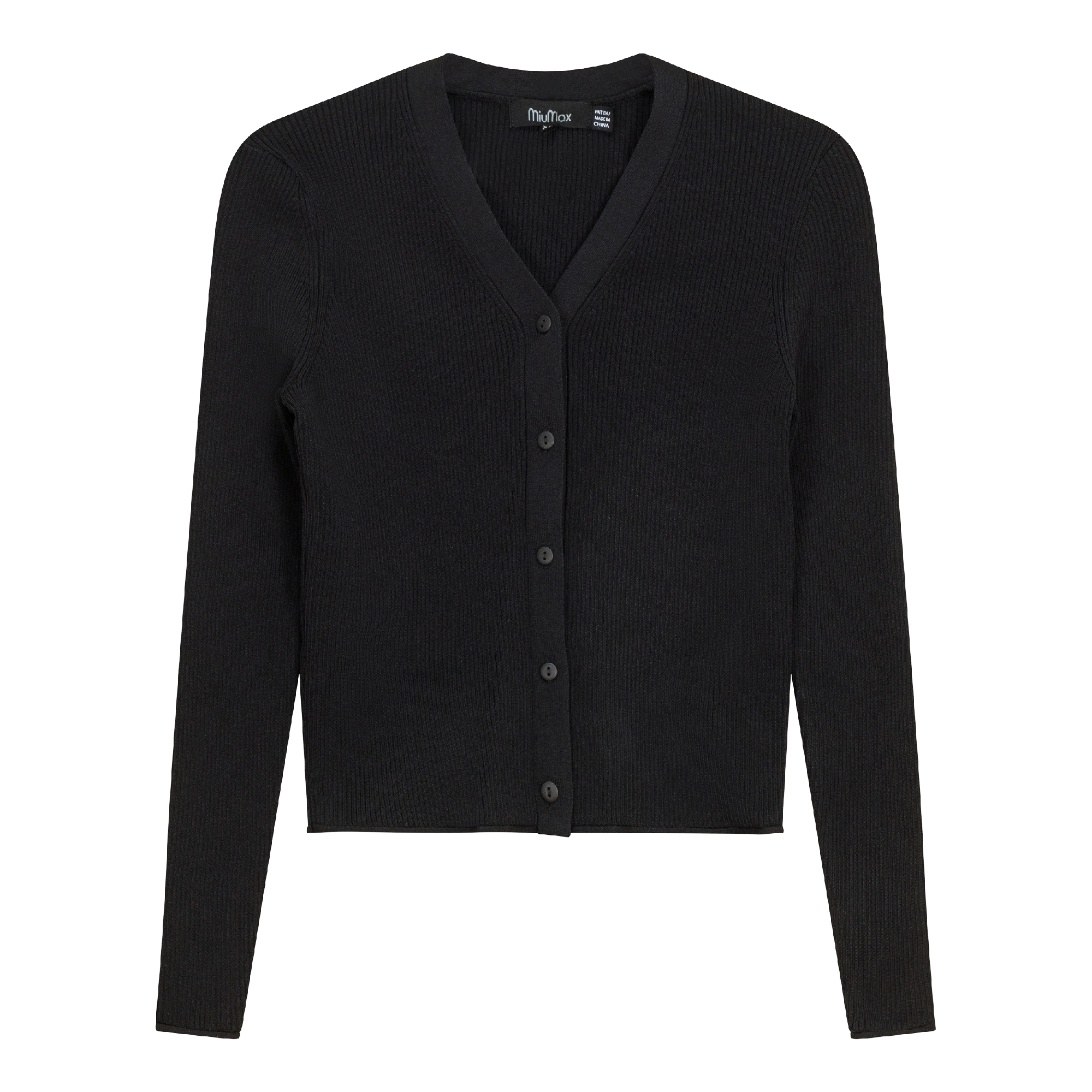 High V Cropped Ribbed Cardigan for Women - Trendy Winter Knit Sweater - Perfect for Casual Outfits & Layering