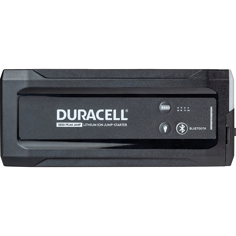 Duracell DRLJS180B 1800A Portable Jump Starter with Bluetooth, USB Power Bank & LED Flashlight - Emergency Car Battery Booster for Trucks, SUVs, RVs - Perfect for Roadside Assistance & Outdoor Adventures