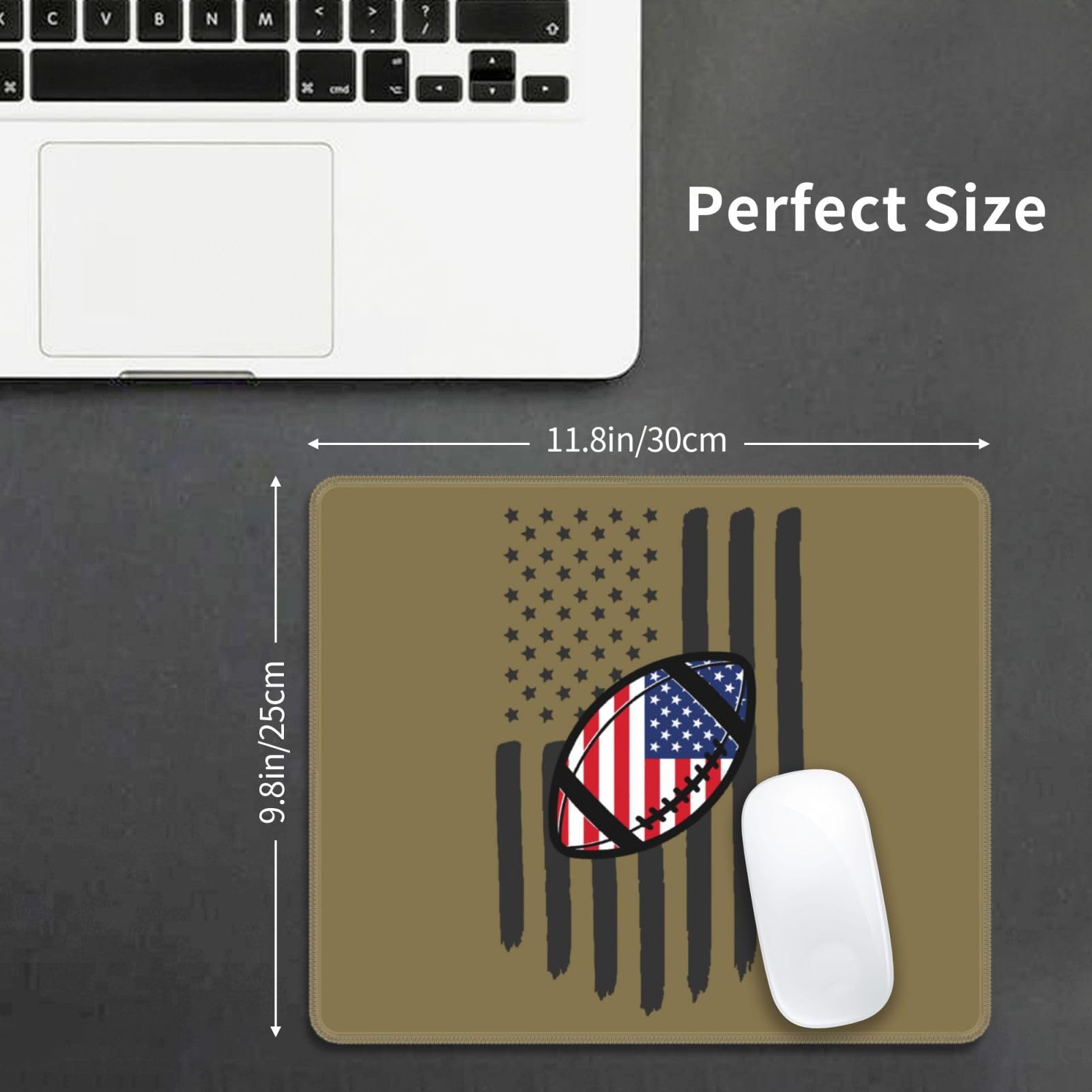 Waterproof Non-Slip Rubber Base Mouse Pad - 10x12 Inch American Football Design for PC, Laptop, Office & Gaming - Perfect for Sports Fans and Gamers