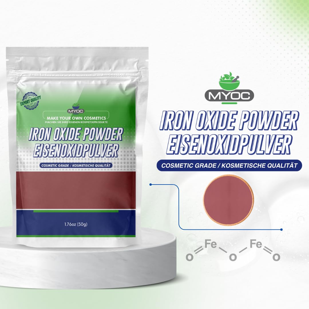 Myoc Iron Oxide Powder – 50 Gm (1.76 Oz) | Cosmetic Grade Pigment for Makeup, Sunscreen, Pottery & Slime | Natural Colorant for DIY Crafts, Soap Making & Art Projects