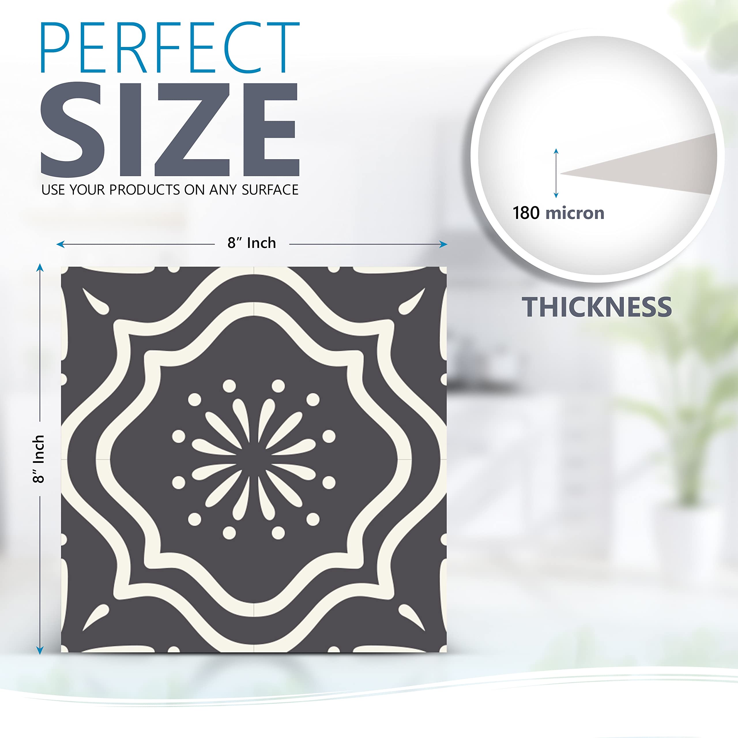 24-Piece Waterproof Peel and Stick Tile Stickers - Self-Adhesive Vinyl Wall Decals for Kitchen Backsplash, Bathroom, Laundry Room & Home Decor - Easy DIY Removable Wallpaper Alternative