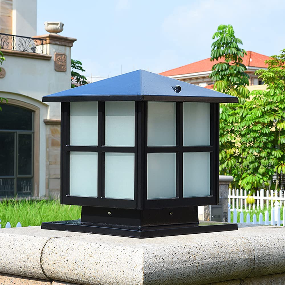 SLAWA Modern Outdoor Post Lights Fixture - Aluminum Housing & Tempered Glass, IP65 Waterproof Yard Entry & Patio Pillar Lights for Garden, Driveway, and Walkway Lighting