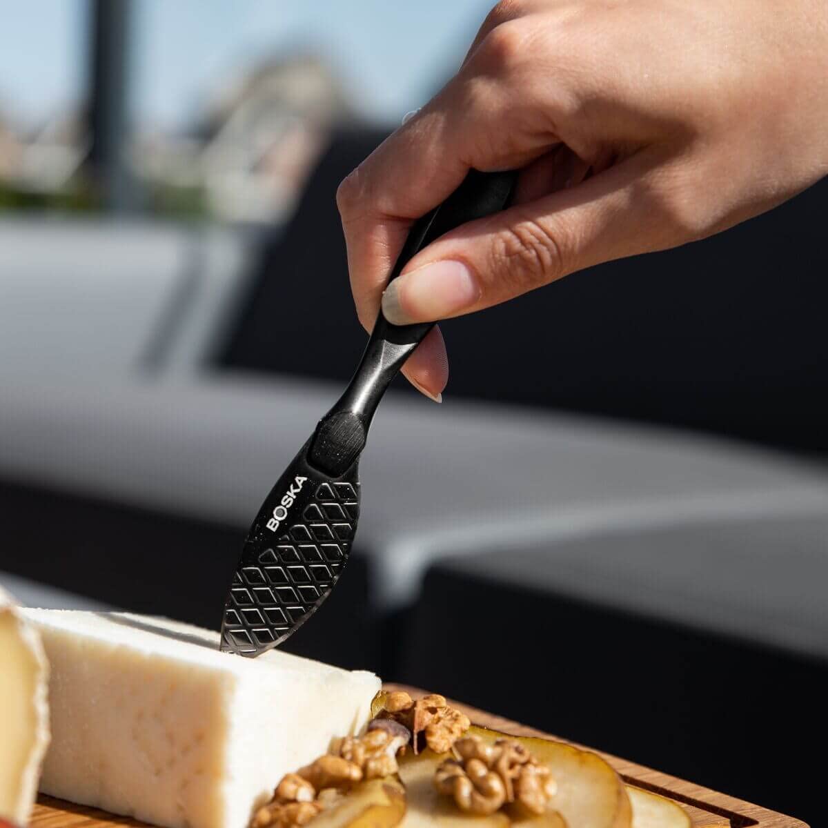BOSKA Premium Stainless Steel Cheese Knife Set - Monaco Series for Hard & Soft Cheeses - Multi-Functional Cheese Slicer & Server - Non-Stick Silver Dishwasher Safe Blades - Perfect for Charcuterie Boards, Wine Pairings & Gourmet Kitchen Use
