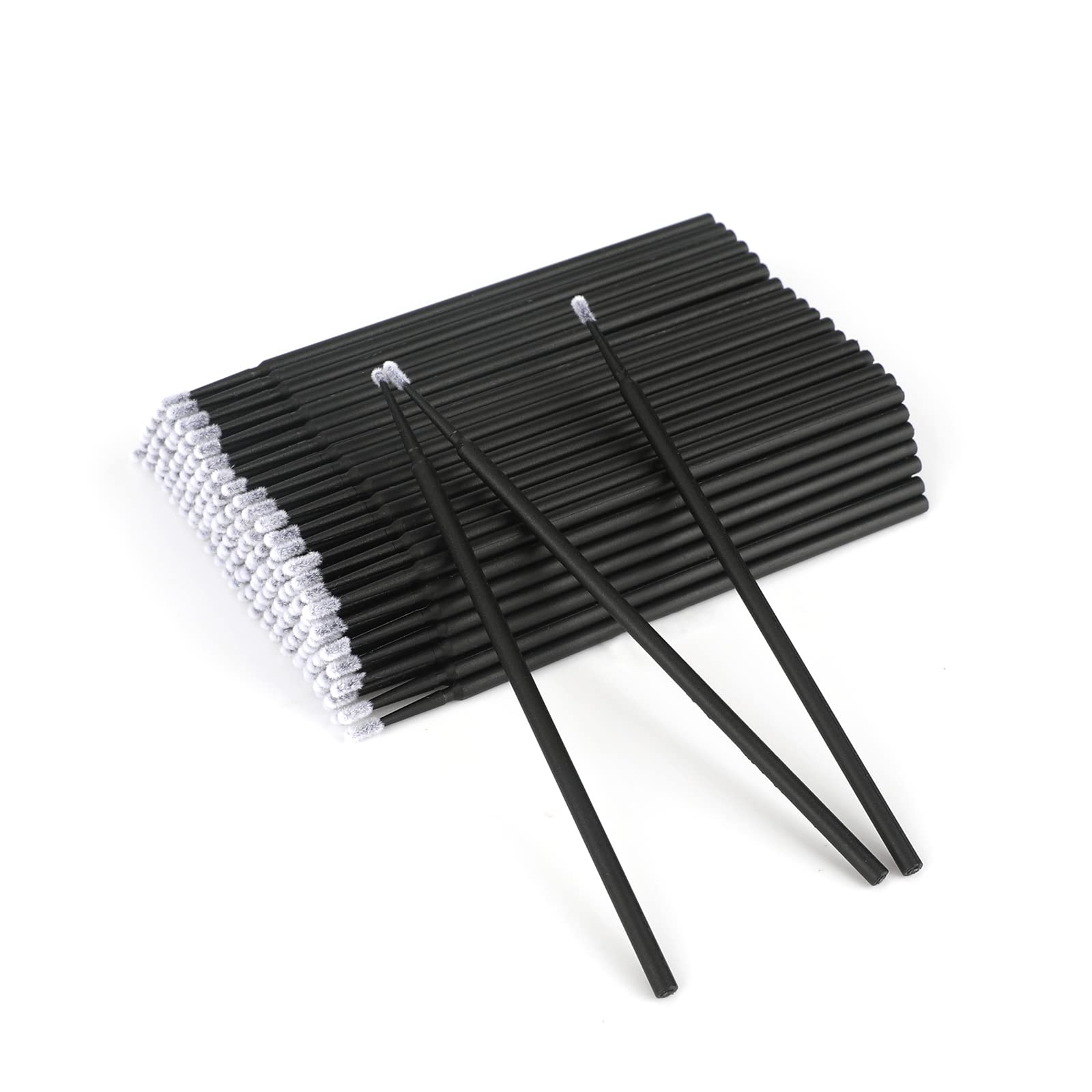 100PCS Disposable Micro Brush Applicators - Black Mascara Wands for Eyelash Extensions, Nail Polish & Crafts | Perfect for Lash Lifts, DIY Beauty & Professional Salon Use