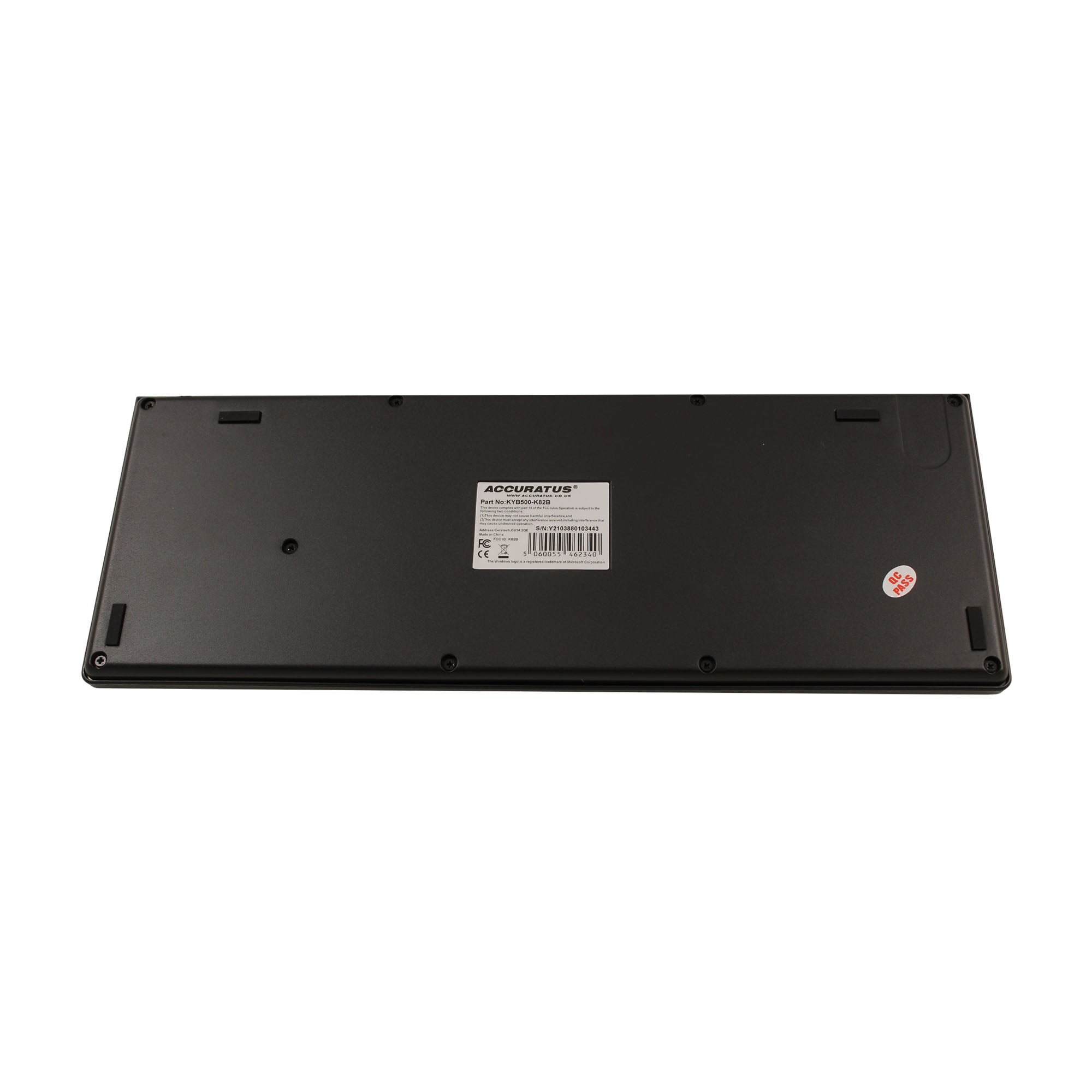 Accuratus KYB500 K82B Compact Keyboard with Built-in Touchpad - Perfect for Office, Home, and Travel Use