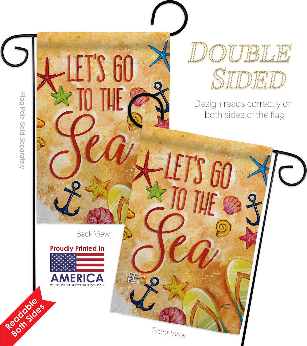 Coastal Beach Garden Flag Set - Double-Sided Tropical Shells Design for Outdoor Summer Decor