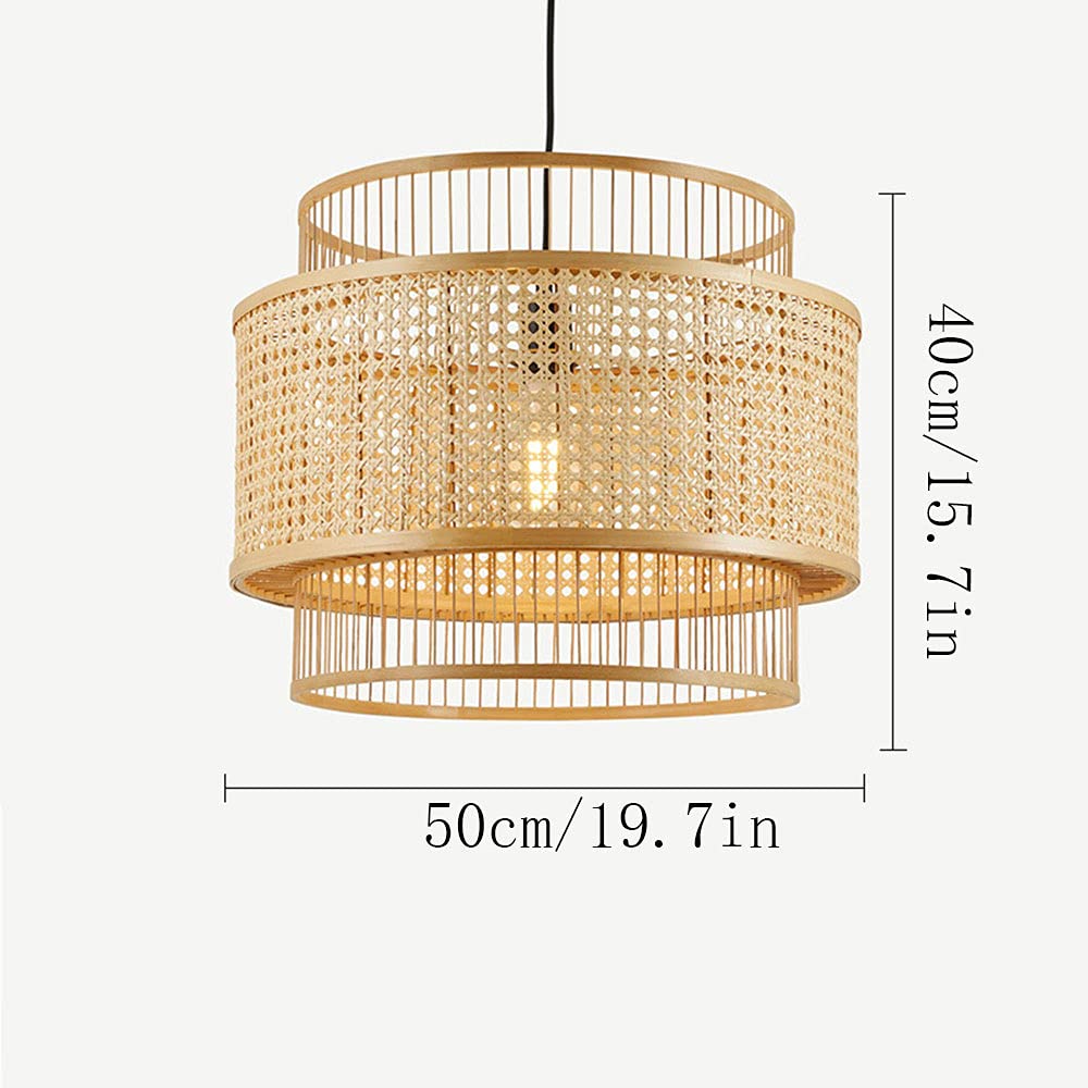 Japanese Handmade Bamboo LED Chandelier - Modern Farmhouse Ceiling Pendant Light for Dining Room, Kitchen, Restaurant & Living Room | Energy Efficient Indoor Lighting Fixture for Cozy Ambiance