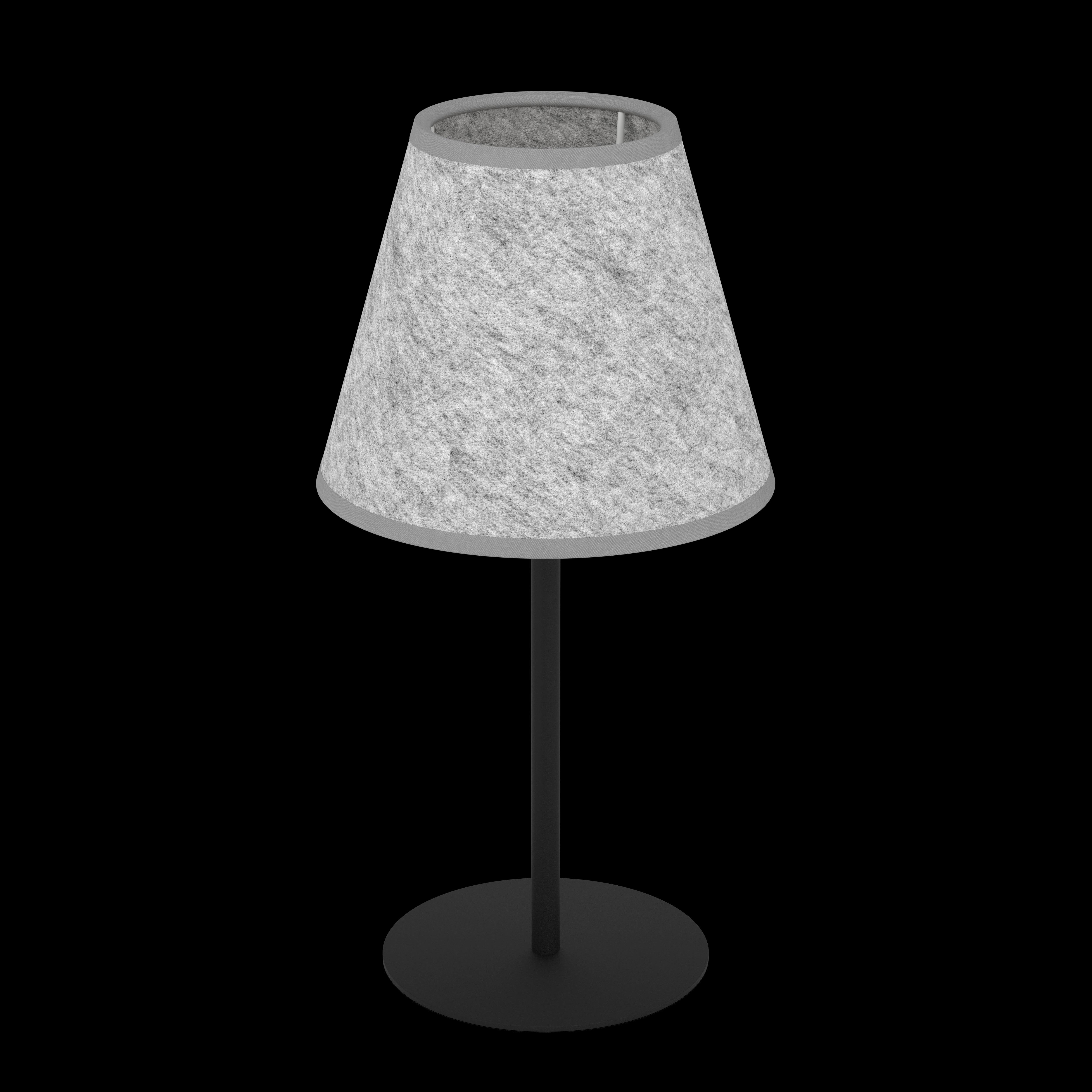 Eglo Alsager Modern Black Table Lamp with Grey Felt Shade - Bedside, Living Room, Office Lighting for Home Decor
