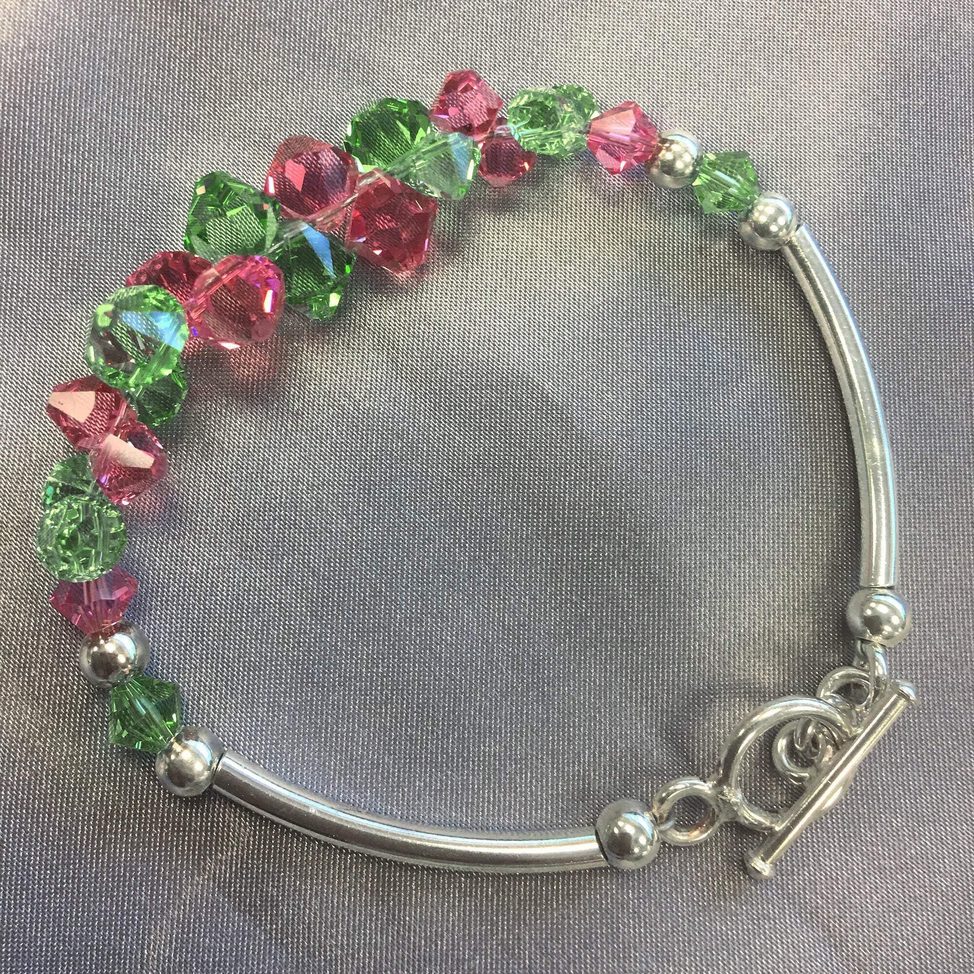 Sterling Silver Bracelet with Austrian Crystals - 7.5