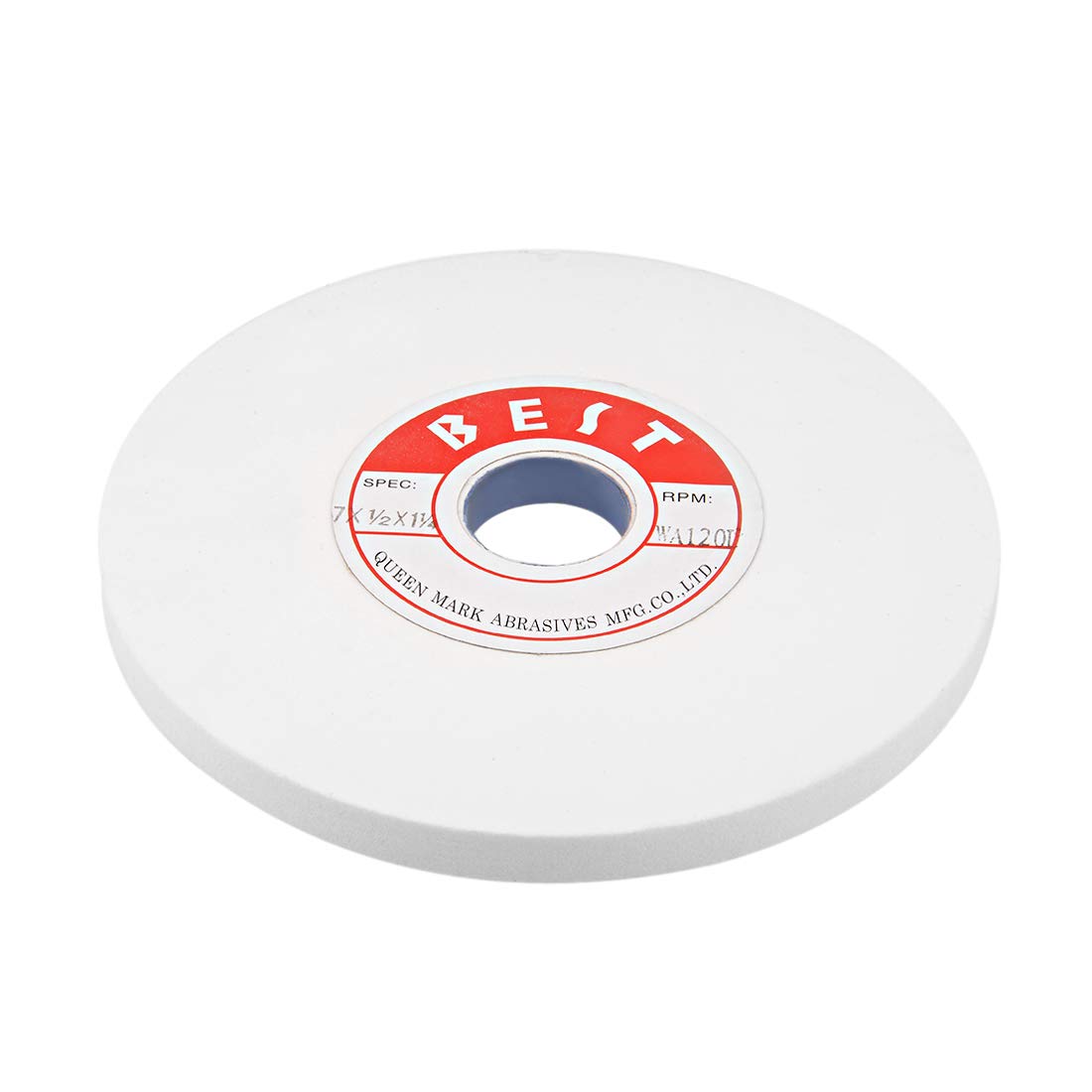 uxcell 7-Inch White Aluminum Oxide Bench Grinding Wheels, 120 Grit for Metal Surface Grinding & Sharpening - Perfect for Workshop, DIY Projects & Tool Maintenance
