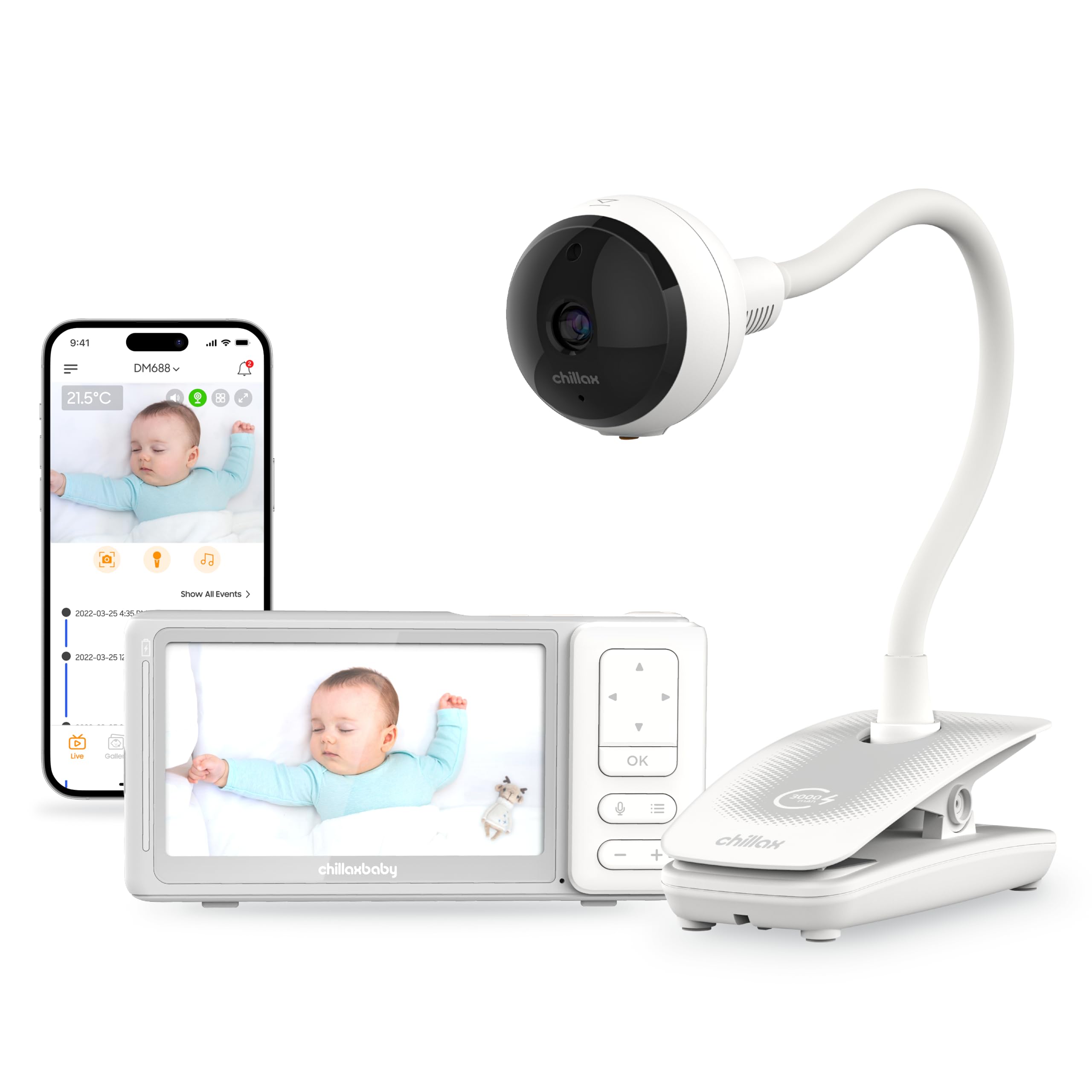 CHILLAX Giraffe Pro Max Portable Baby Monitor with 1080p HD Camera - 5