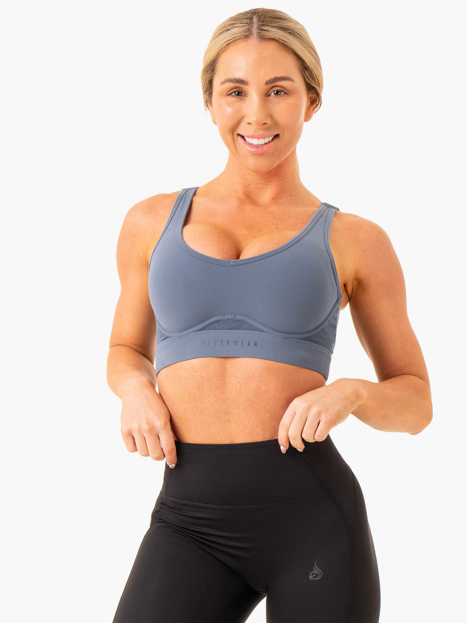 High Impact Sports Bra for Women - Steel Blue - Supportive & Comfortable Workout Bra for Running, Gym & High-Intensity Training