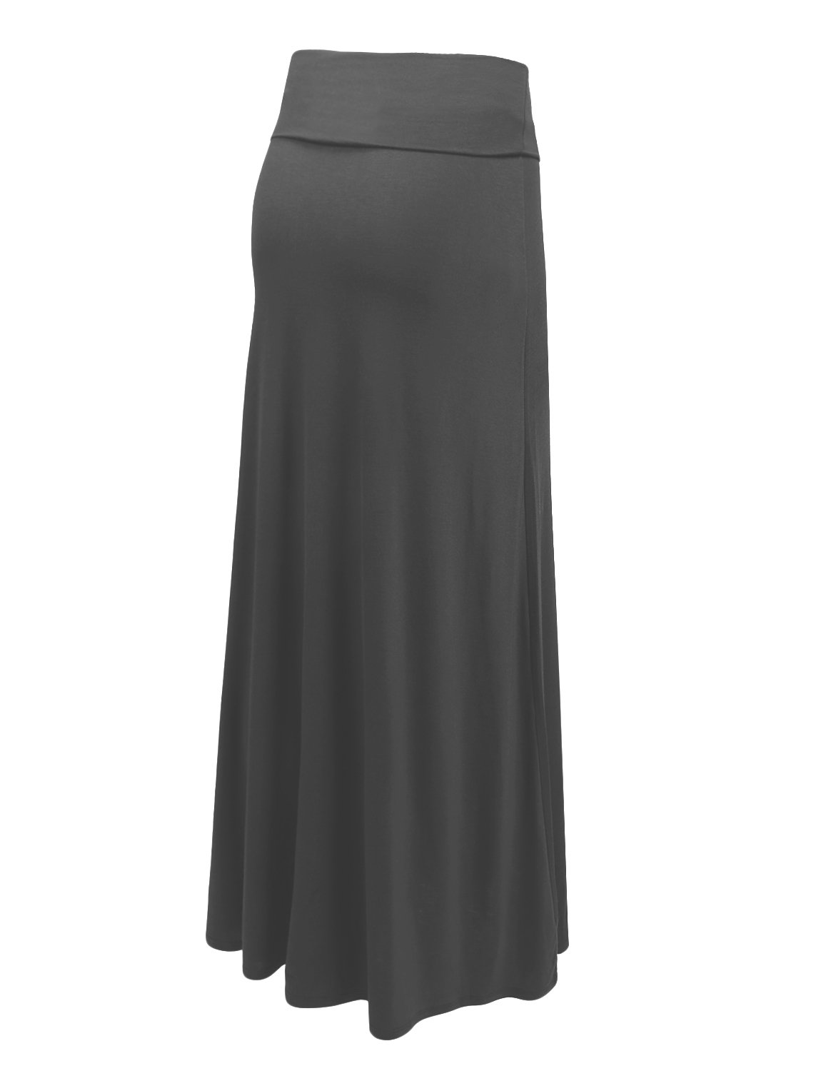 NE PEOPLE Women's Stretchy Premium Elastic Waist Foldover Jersey Maxi Skirts - Comfortable Casual & Beach Wear for Summer Outfits