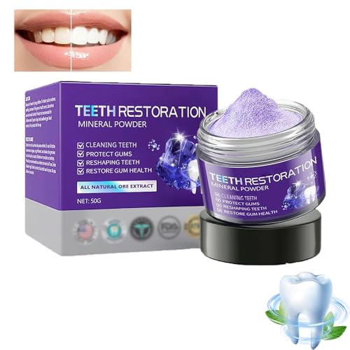 Organic Teeth Mineral Restoration Powder - Natural Whitening & Strengthening Tooth Powder for Sensitive Teeth & Enamel Repair - Ideal for Daily Oral Care & Fresh Breath (1PC)