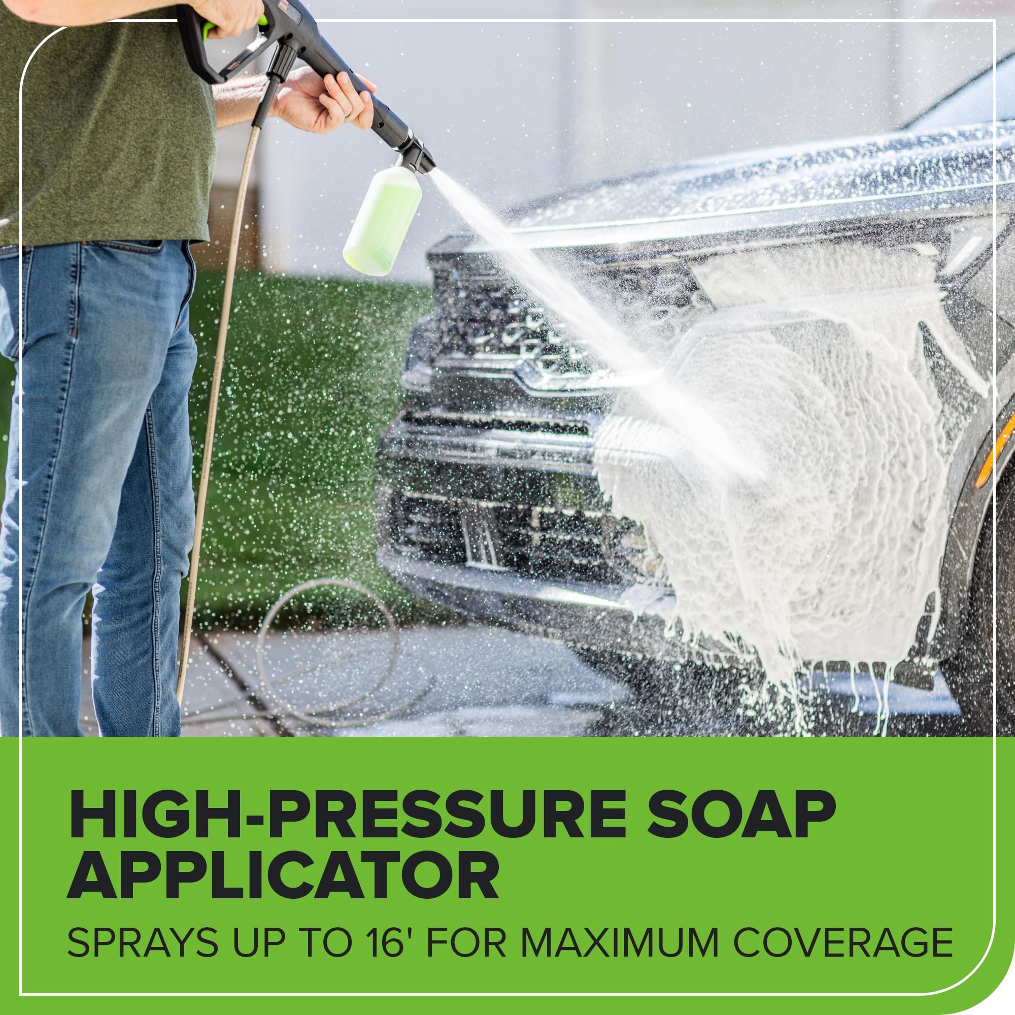 Greenworks 1900 PSI Electric Pressure Washer - 1.2 GPM, 13 Amp, Portable Power Cleaner for Cars, Driveways, Patios & Outdoor Cleaning (SGS Certified) | Ideal for Home, Garage, RV & Pool Area Maintenance